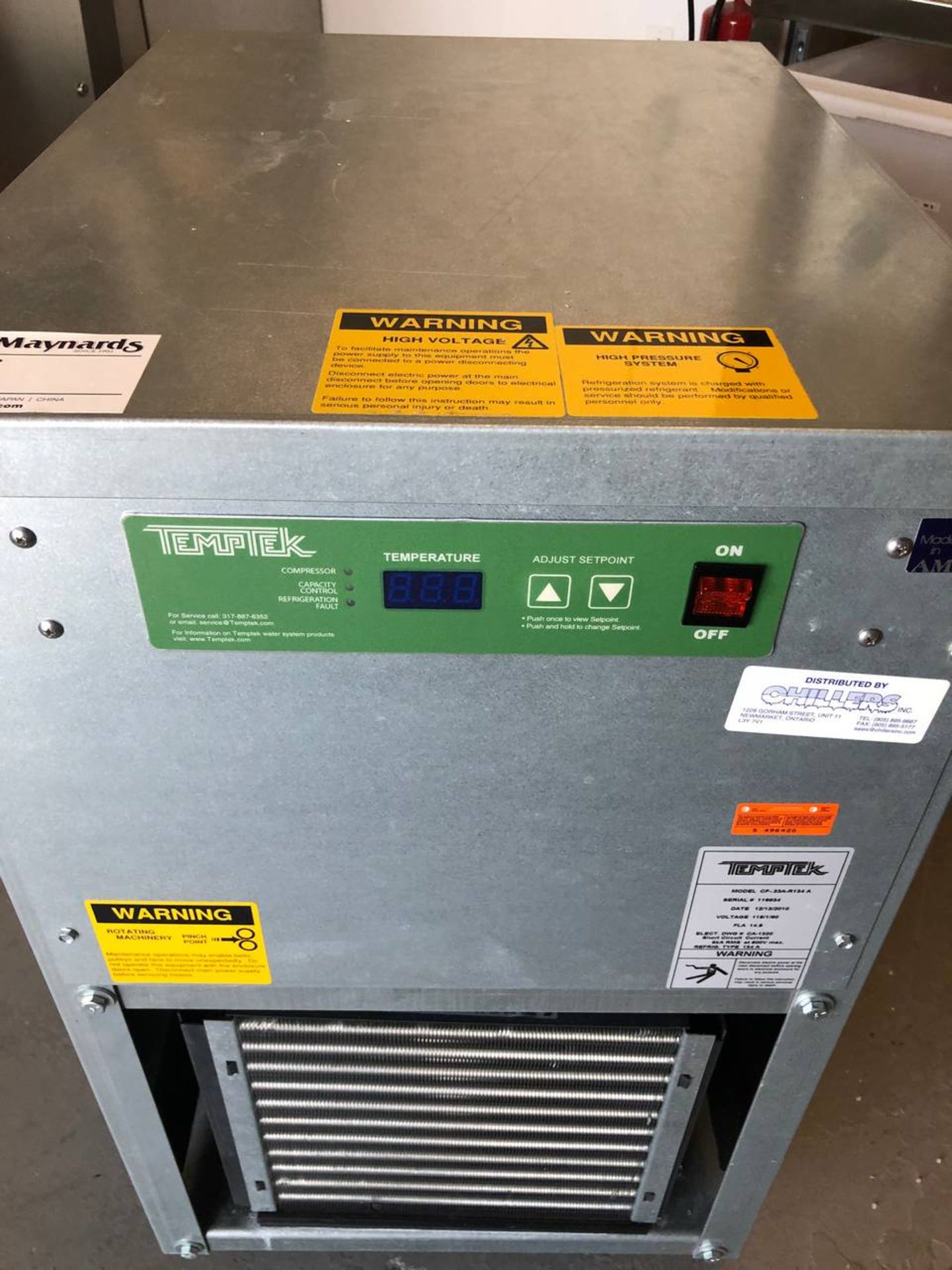 Temptek CF-.33A-R134 A Small Air-Cooled Portable Water Chiller - Image 2 of 4