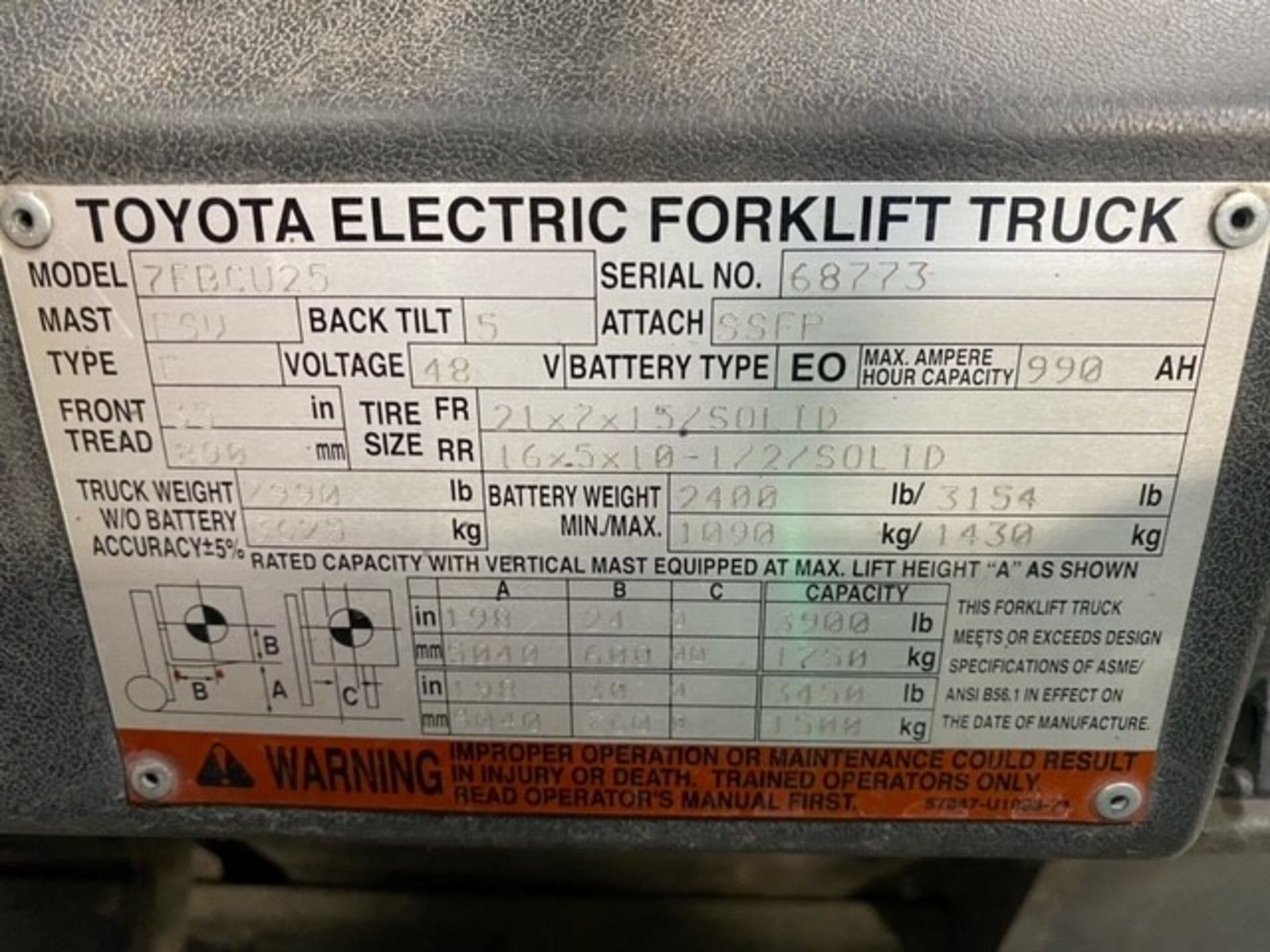 Toyota Forklift - Image 3 of 3