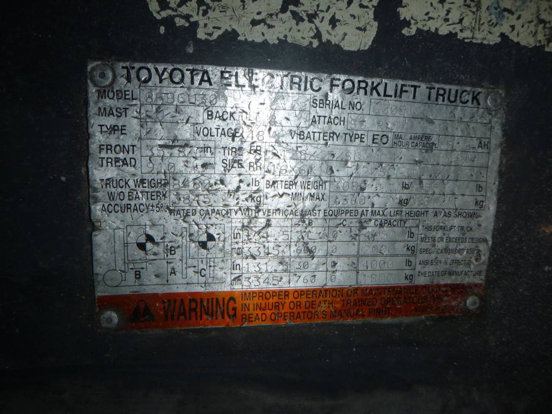 Toyota 8FBC150 Forklift - Image 4 of 5