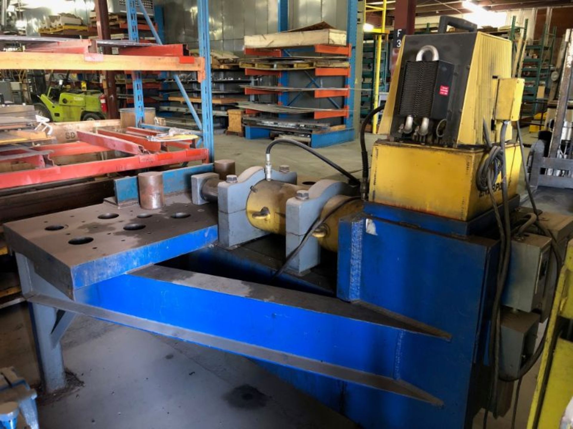 Specially Manufactured 36" x 84" Straightening Table, Horizontal Ram Hydraulic Press; with Enerpac - Image 2 of 5