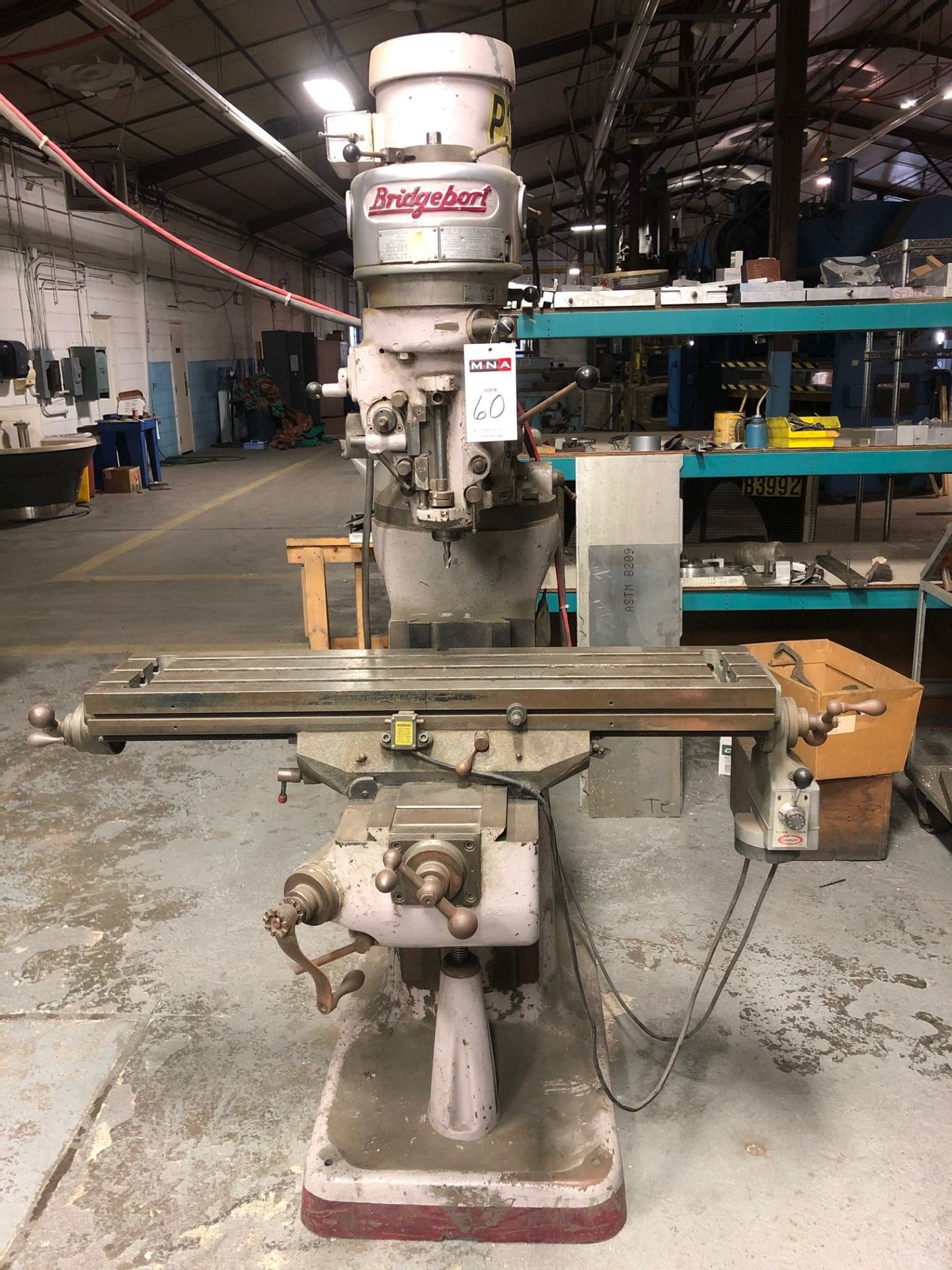 Bridgeport Vertical Milling Machine, S/N BR12 49797, (1960), 1.5 hp; with 9" x 42" T-Slot Worktable