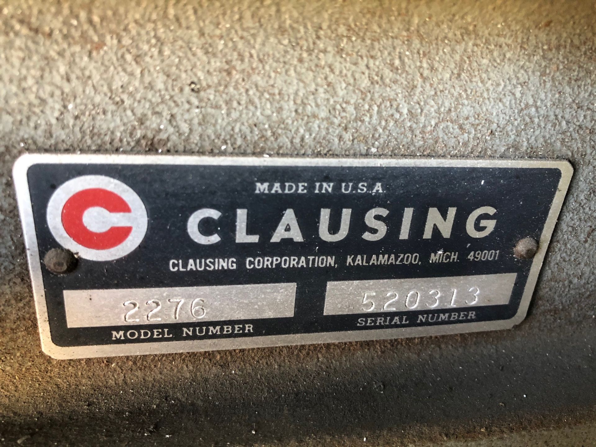 Clausing Model 2276 20" Pedestal Drill, S/N 520313, " x 18" Table - Image 3 of 4