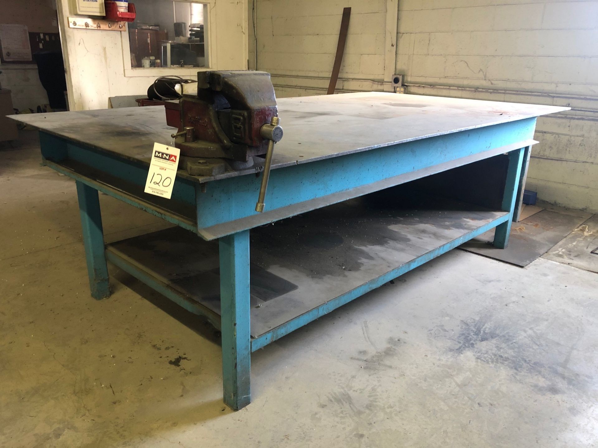 60" x 109" Steel Table with vise