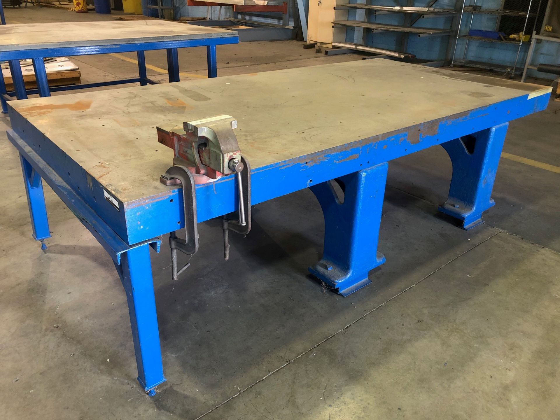 40" x 120" Steel Table with vise