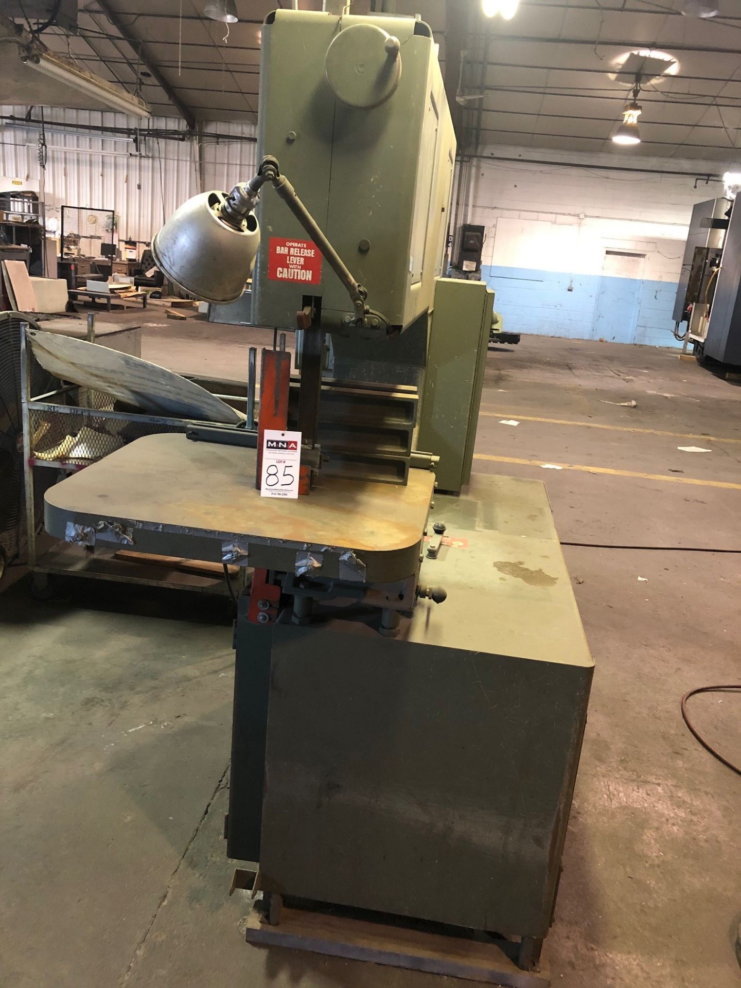 Grob Model 4V-36 36" Vertical Band Saw, S/N 1828, (1994); with 28" x 24" Worktable; and Grob Model - Image 2 of 3