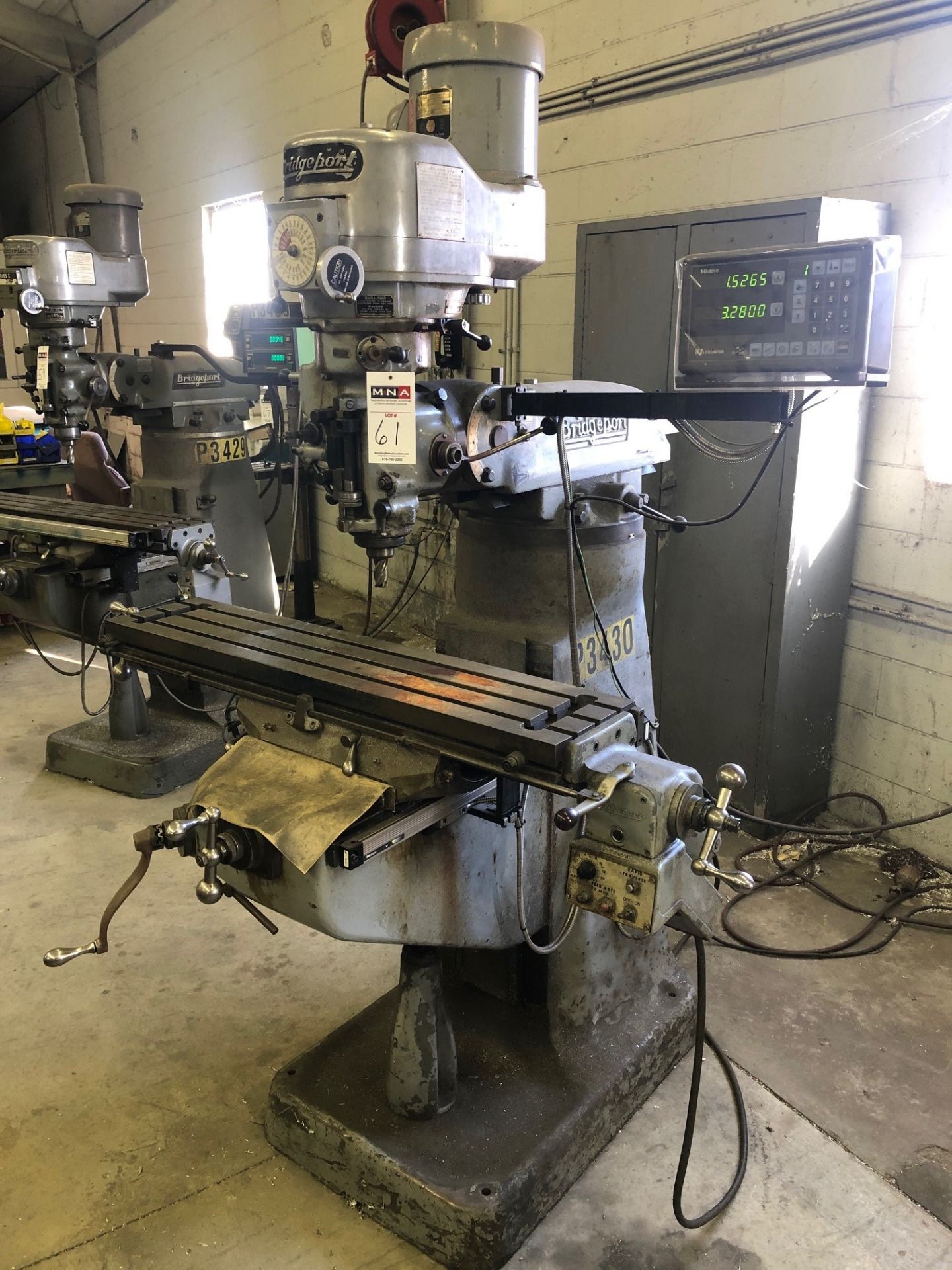 Bridgeport Vertical Milling Machine, S/N 40456, (1993), 1.5 hp; with 9" x 42" T-Slot Worktable and