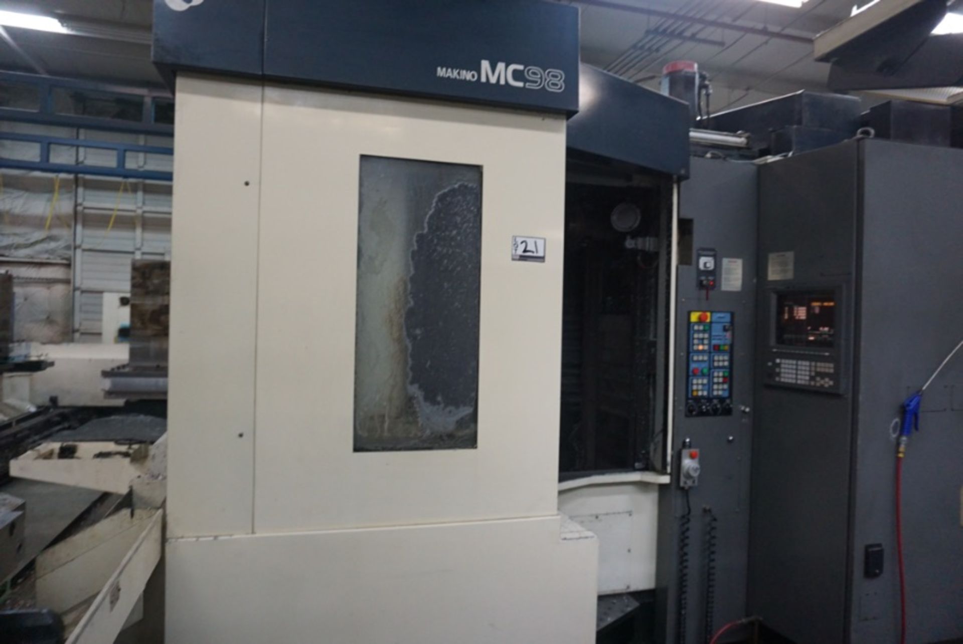 Makino MC98-A120 4-Axis HMC, Fanuc 16 Pro 3 Control, 36”x 32” x 29.5” Travels, 360 Deg. B, CT 50,