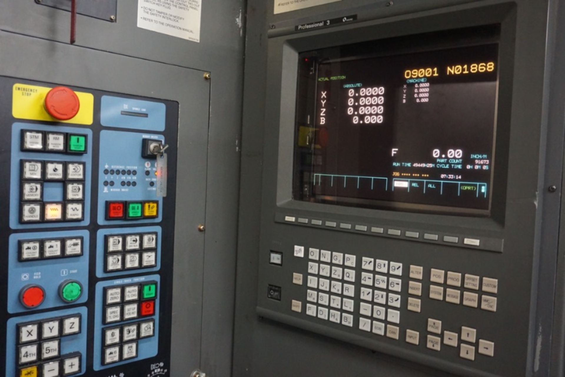 Makino MC98-A120 4-Axis HMC, Fanuc 16 Pro 3 Control, 36”x 32” x 29.5” Travels, 360 Deg. B, CT 50, - Image 7 of 8