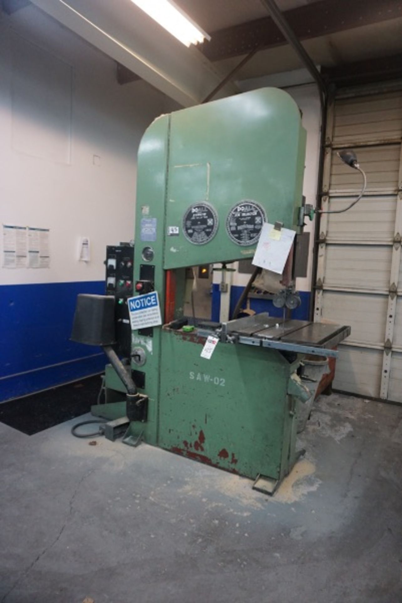 DoAll 36W Vertical Band Saw, m/n 31-531143 - Image 2 of 3