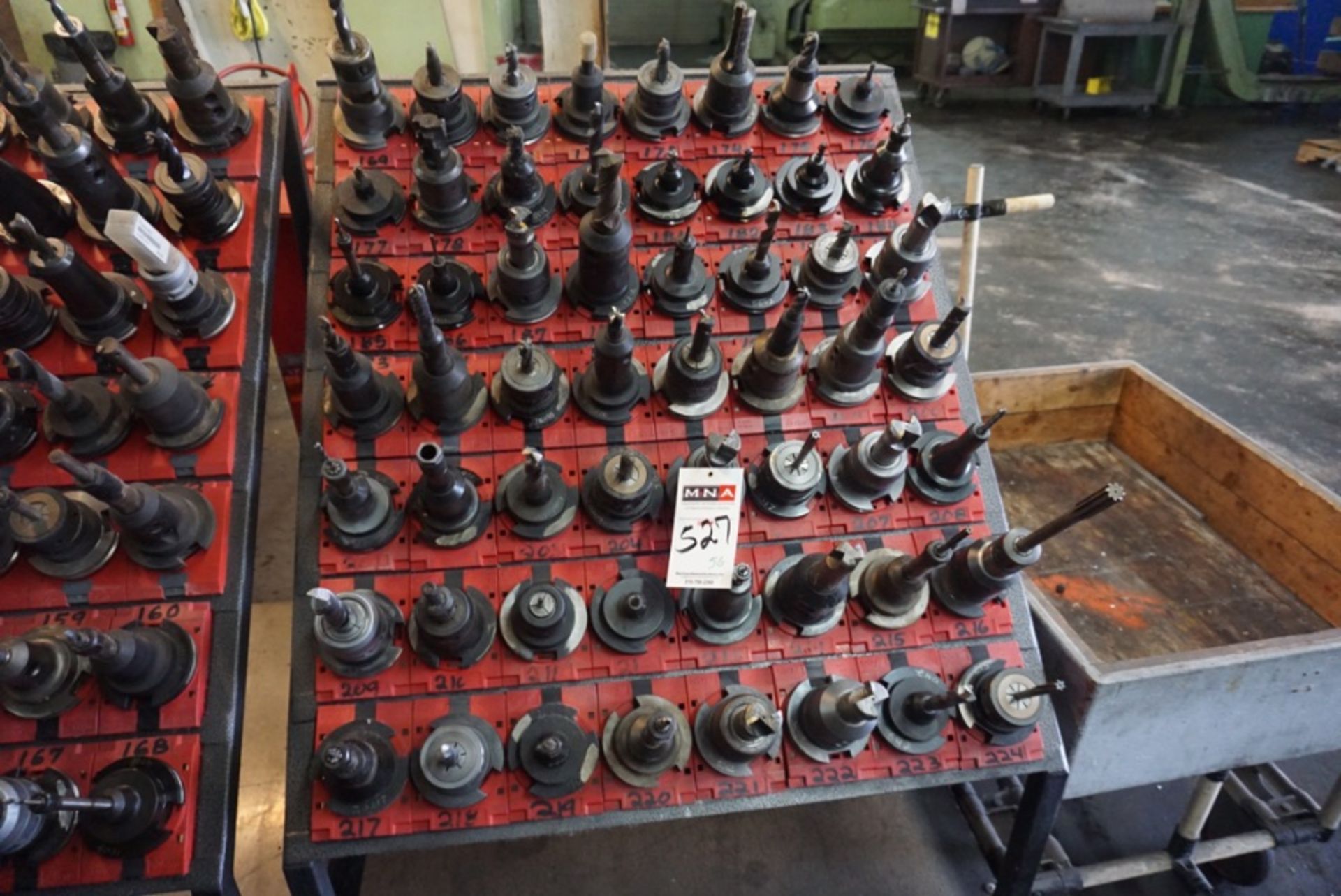 (56) Cat 50 Tool Holders w/ Rack