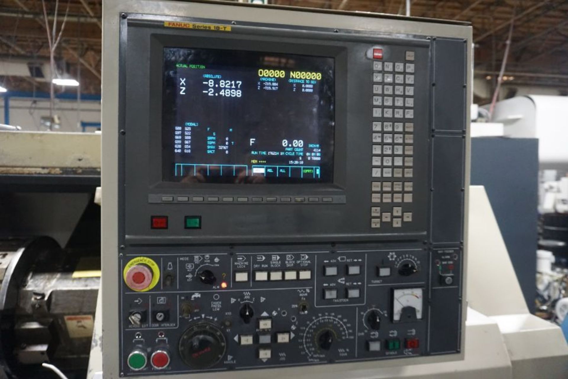 Dainichi F-30 CNC Lathe Fanuc 18-T Control, Kitagawa B212 12" 3 Jaw Power Chuck, 12 Position - Image 9 of 10