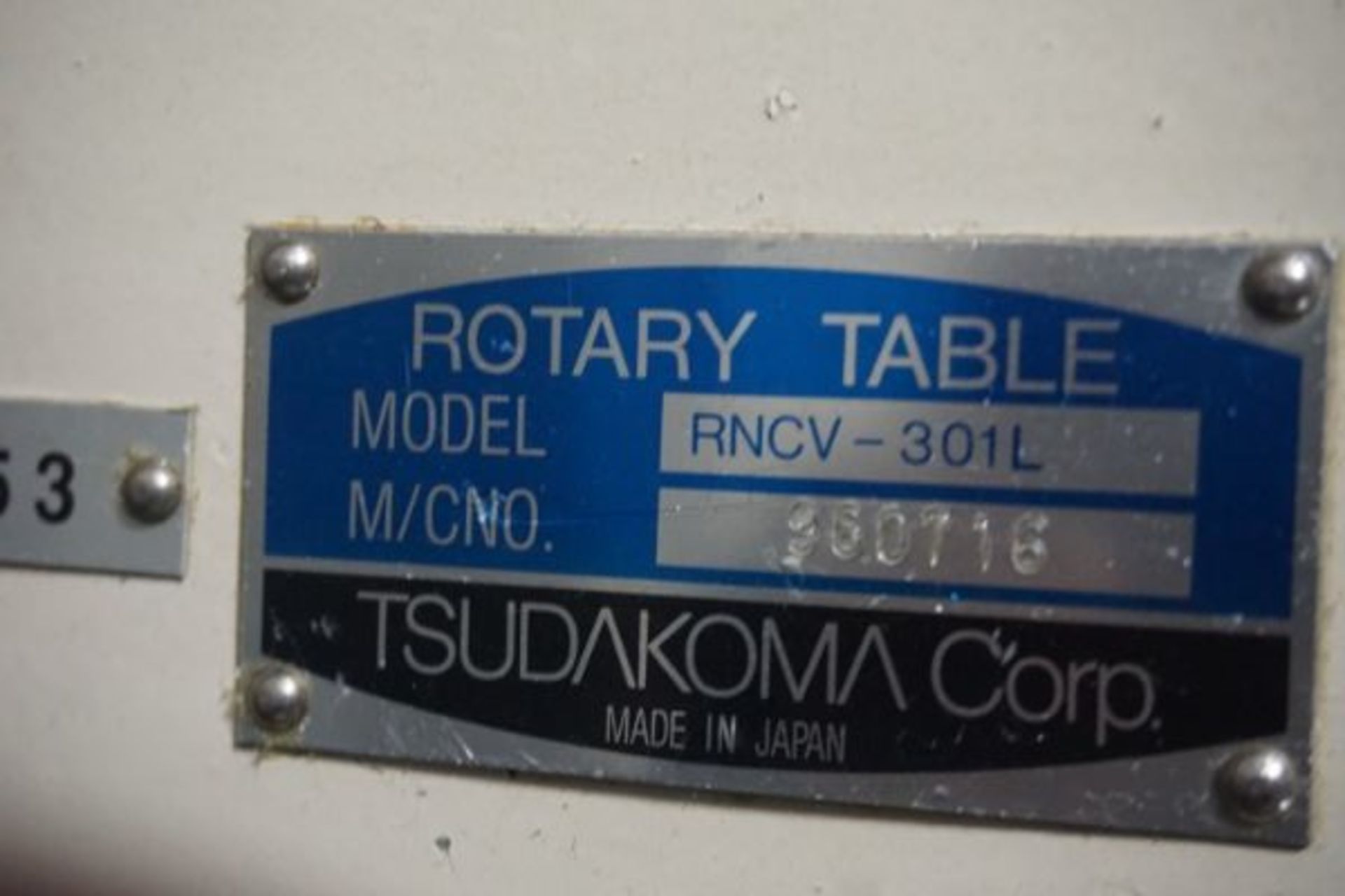 Tsudakoma RNCV-301L Rotary Table, s/n 960716 - Image 3 of 3