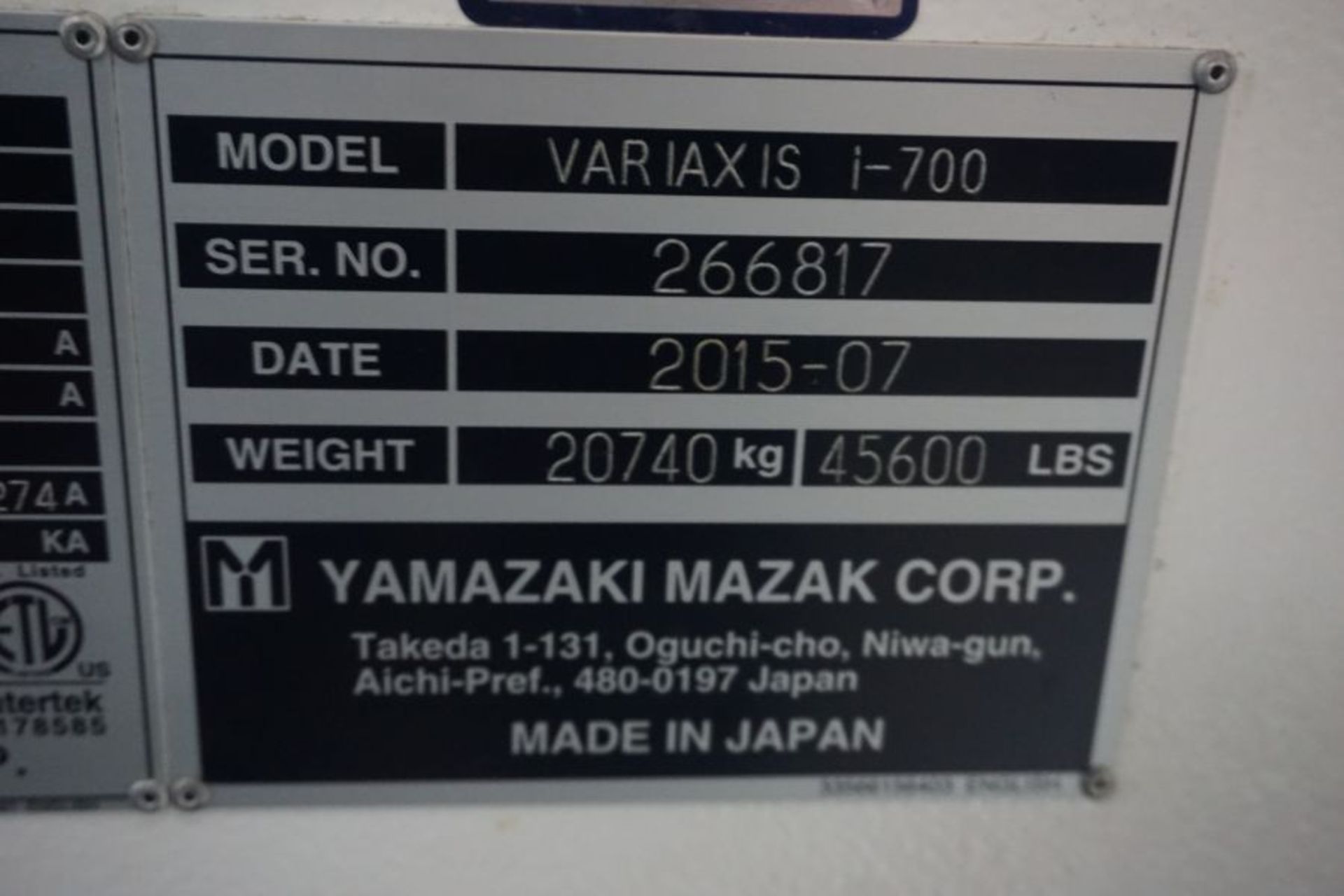 (3) Mazak Variaxis i700 Horizontal Machining Center, 5-Axis F.M.S. Trunnion-Style, Mazatrol Control - Image 5 of 17