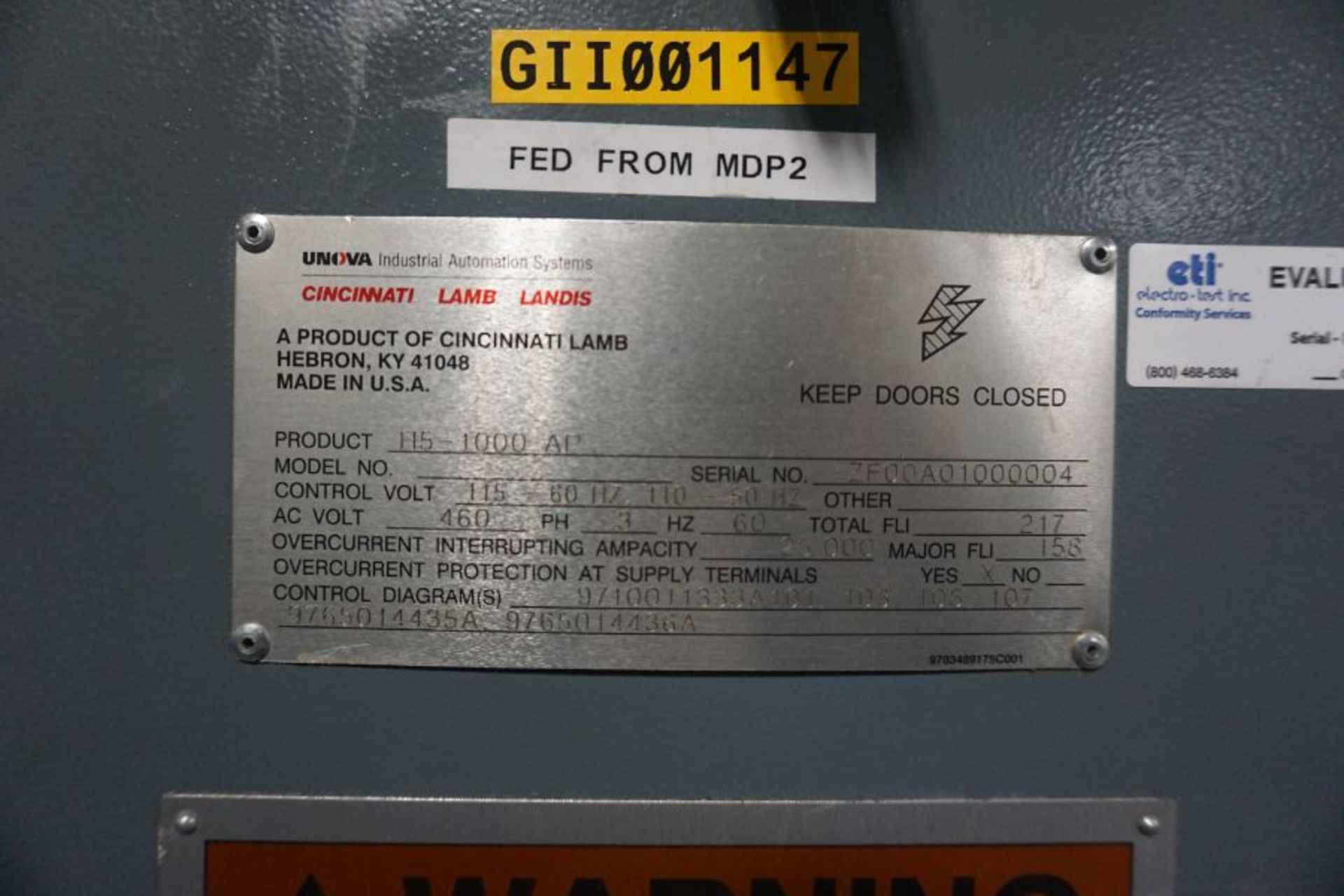 (2) Cincinnati Lamb H5-1000 AP F.M.S. Siemens 2100 5-Axis control , t (14)1250mm& 1000mm A.P.C, - Image 17 of 19