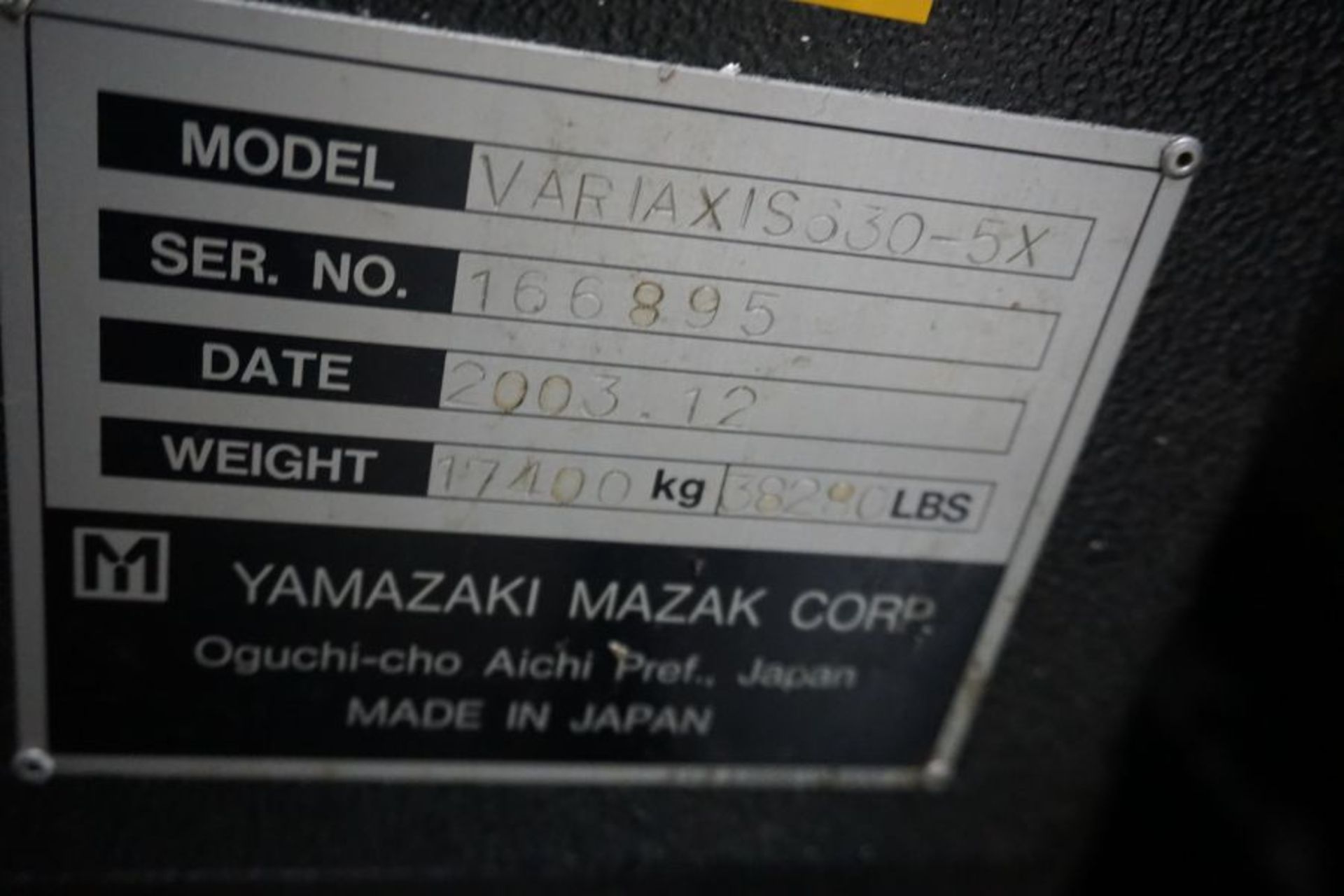 (3) Mazak Variaxis 630-5X II, 5-Axis F.M.S. Trunnion-style, Mazatrol Control, 24.8” x 30.12” x 20” - Image 7 of 17