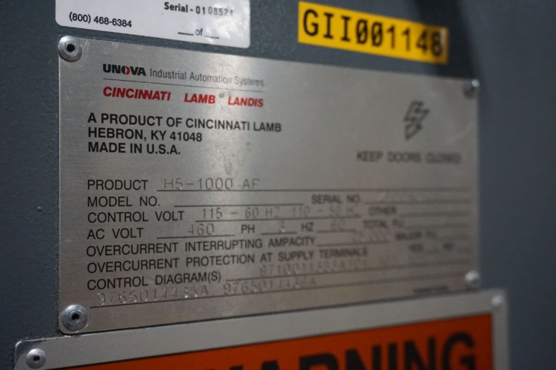 (2) Cincinnati Lamb H5-1000 AP F.M.S. Siemens 2100 5-Axis control , t (14)1250mm& 1000mm A.P.C, - Image 10 of 19