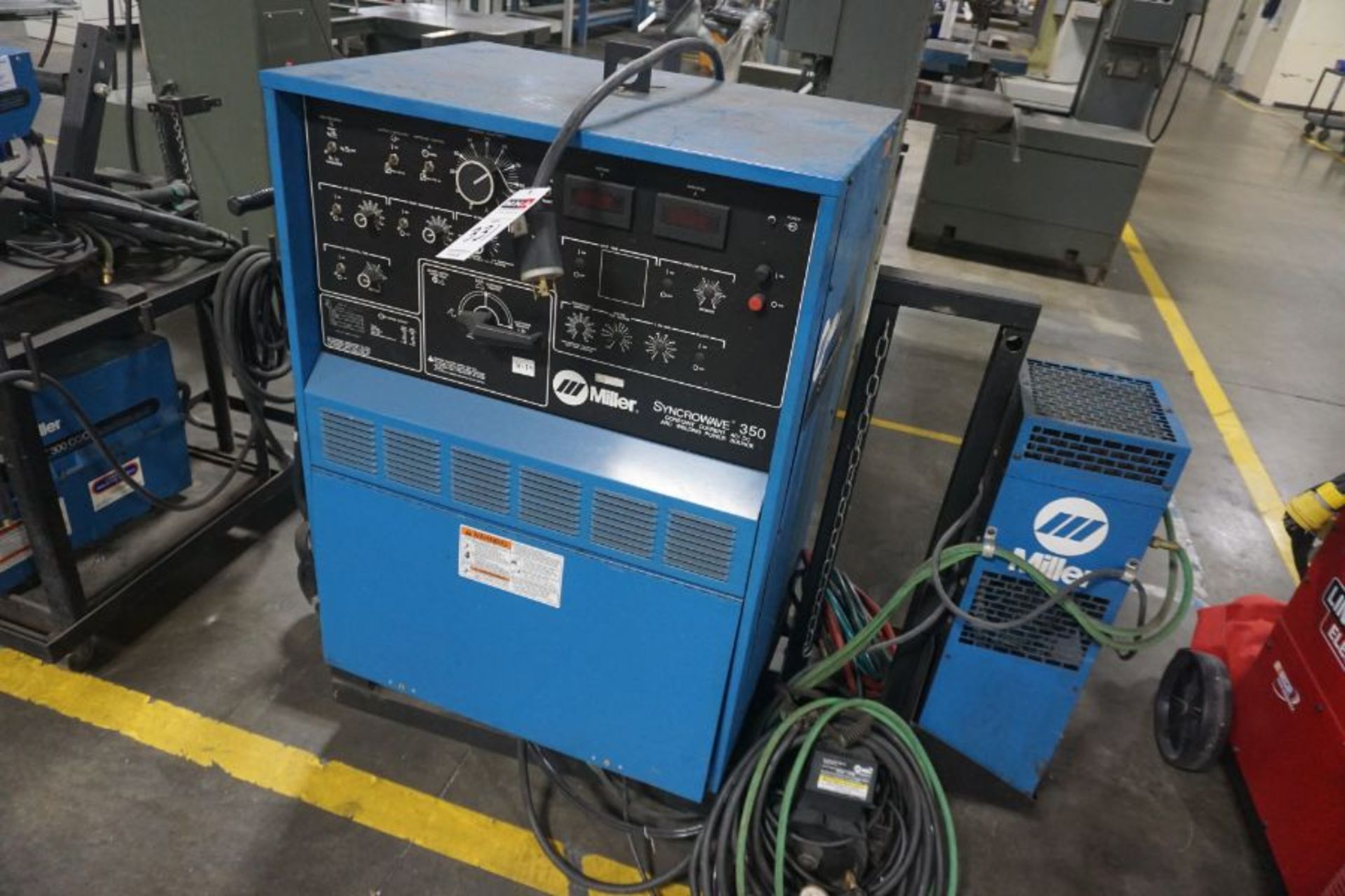 Miller Syncrowave 350 Welder w/ Foot Pedal & Miller Cooler - Image 2 of 4