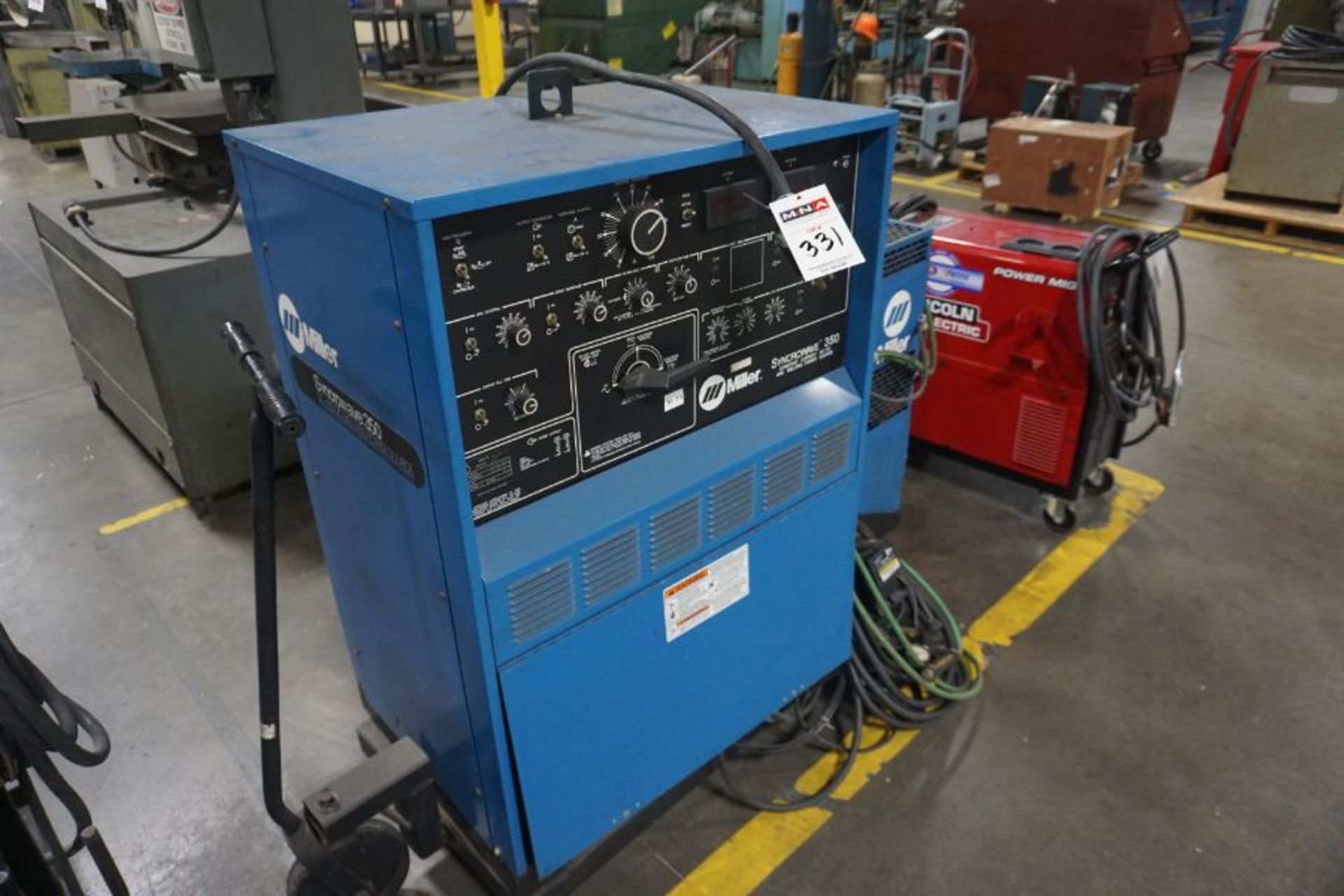 Miller Syncrowave 350 Welder w/ Foot Pedal & Miller Cooler - Image 3 of 4