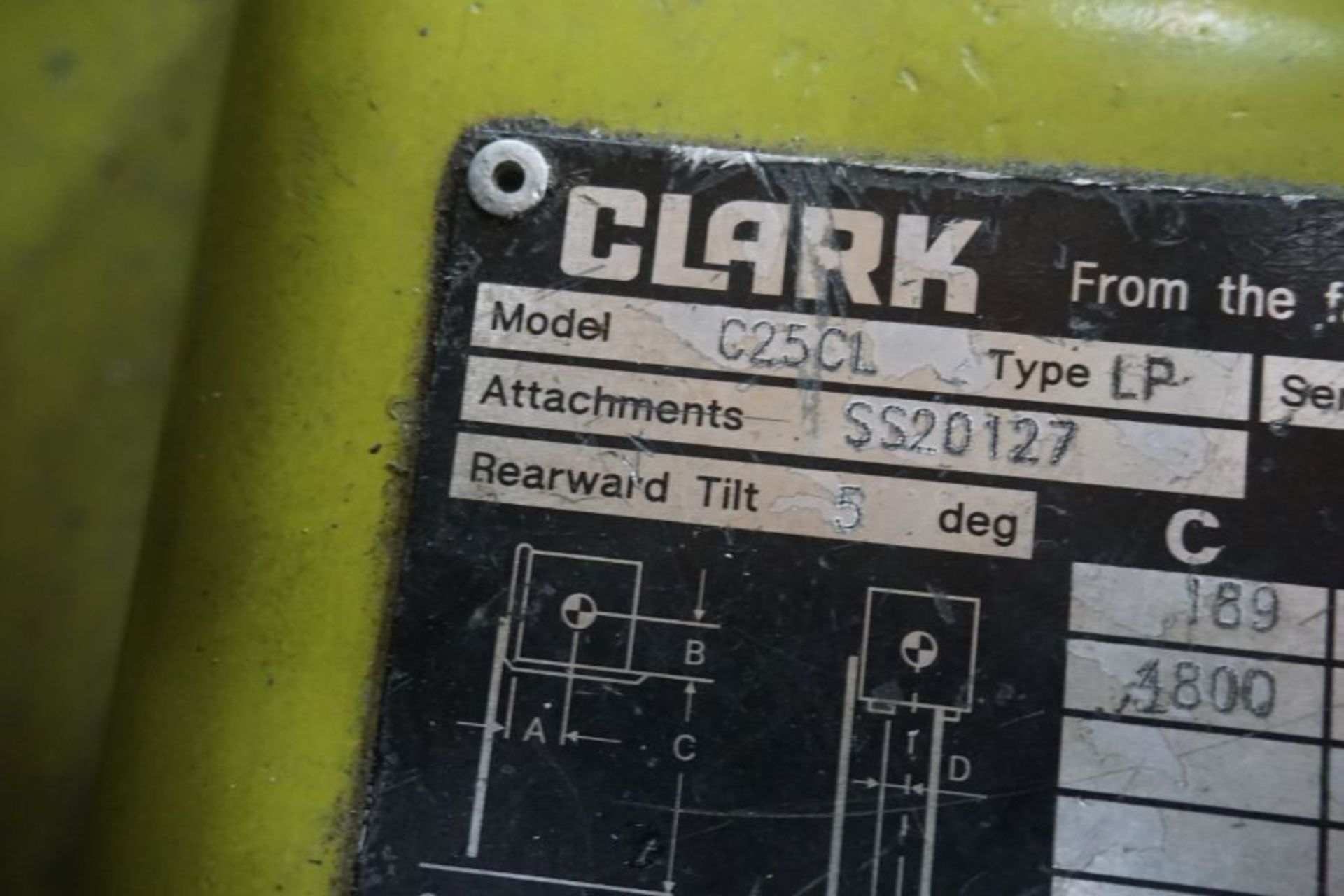 Clark m/n C25CL s/n C232L-9790-KF 3 Stage Mast **LATE DELIVERY** - Image 4 of 4