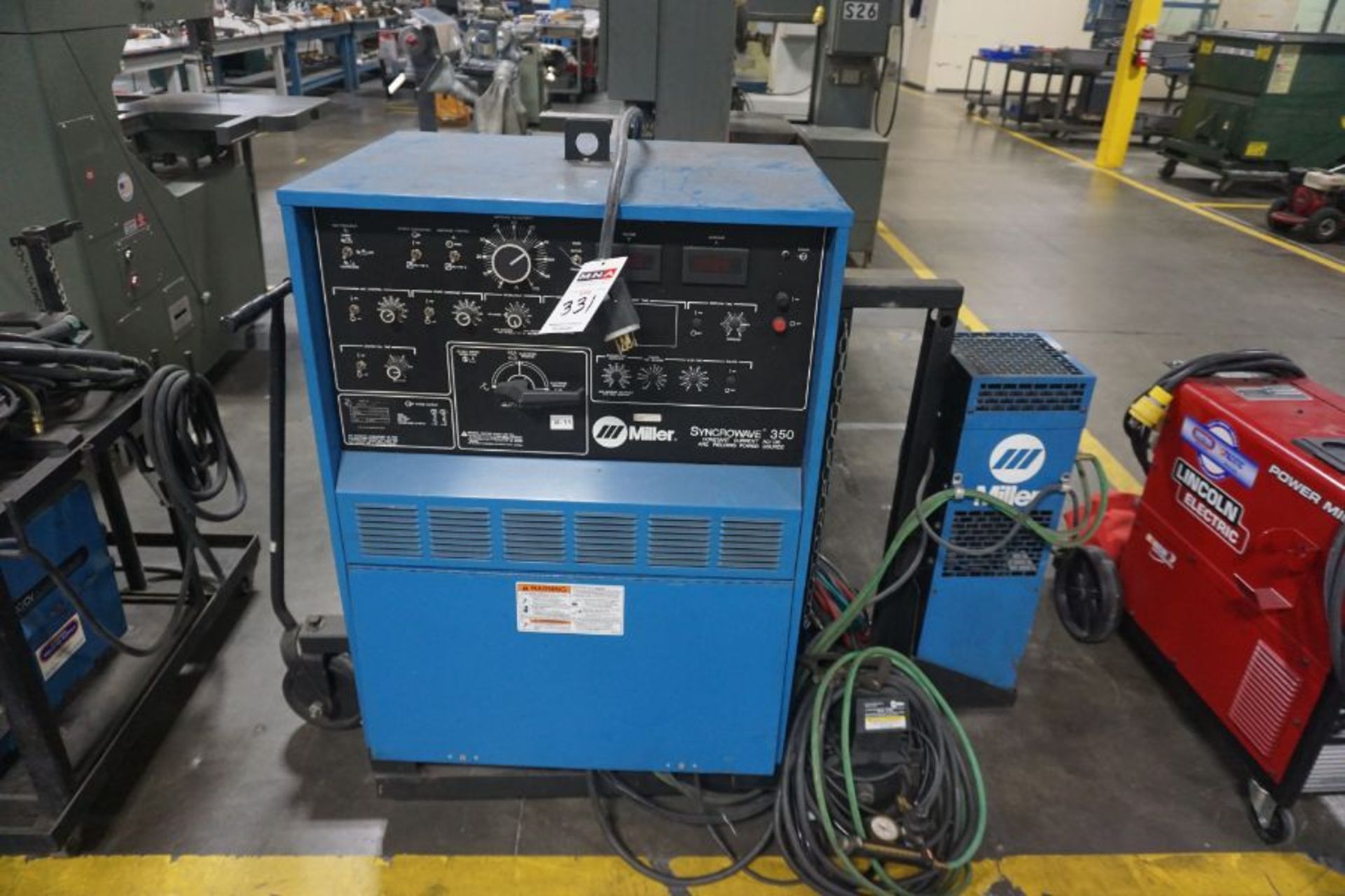 Miller Syncrowave 350 Welder w/ Foot Pedal & Miller Cooler