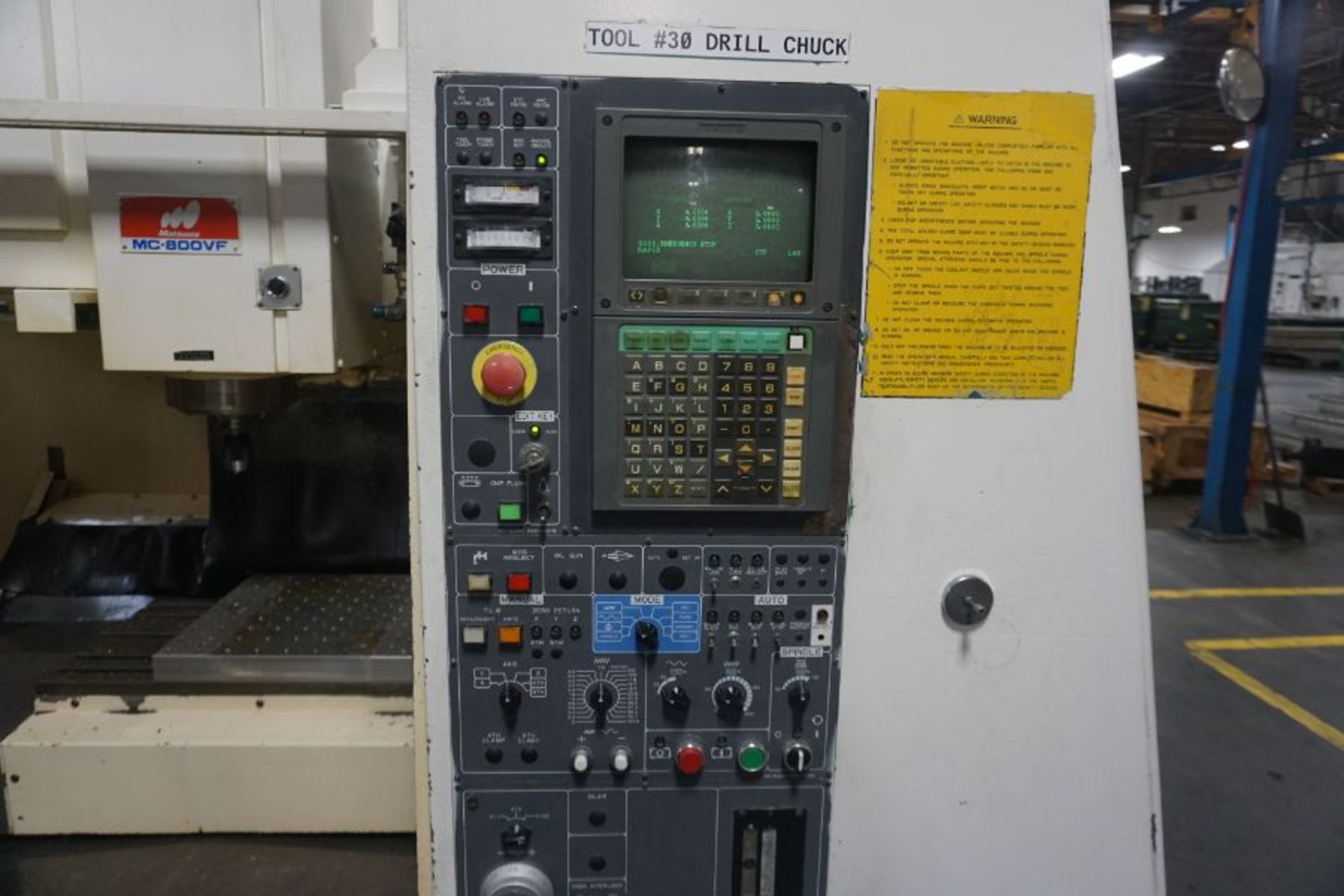 Matsuura MC-800VF Yasnak Control, 31” x 17” x 19” Travels, 40 Taper, 30 ATC, 8K RPM, s/n 94-0510744, - Image 6 of 7