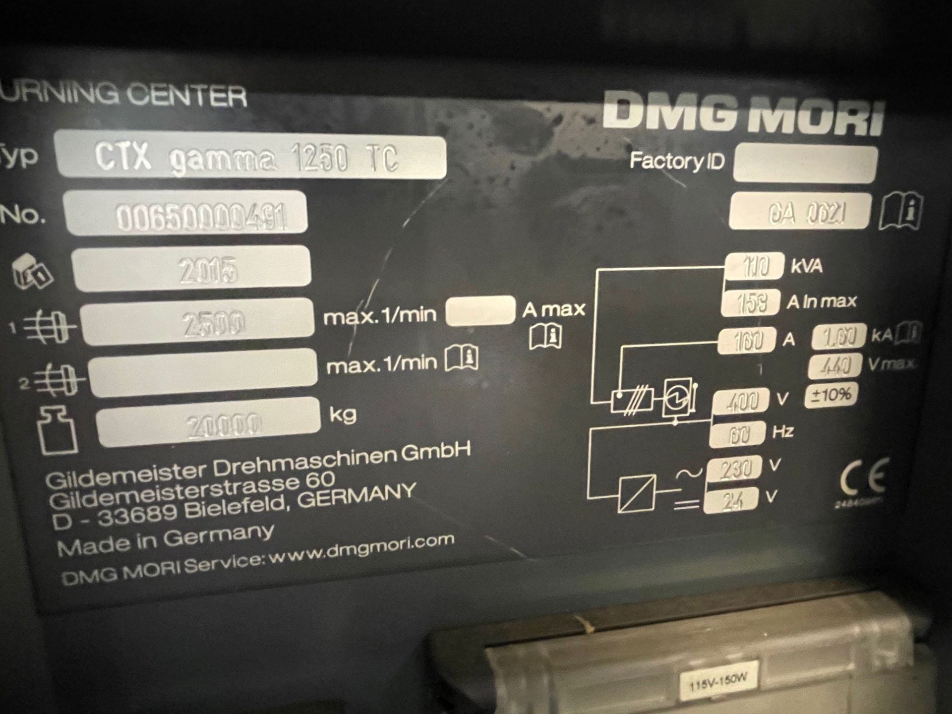 DMG Mori Gildemeister CTX Gamma 1250 TC CNC Turn & Mill Machining Center - New 2015 - Image 5 of 7
