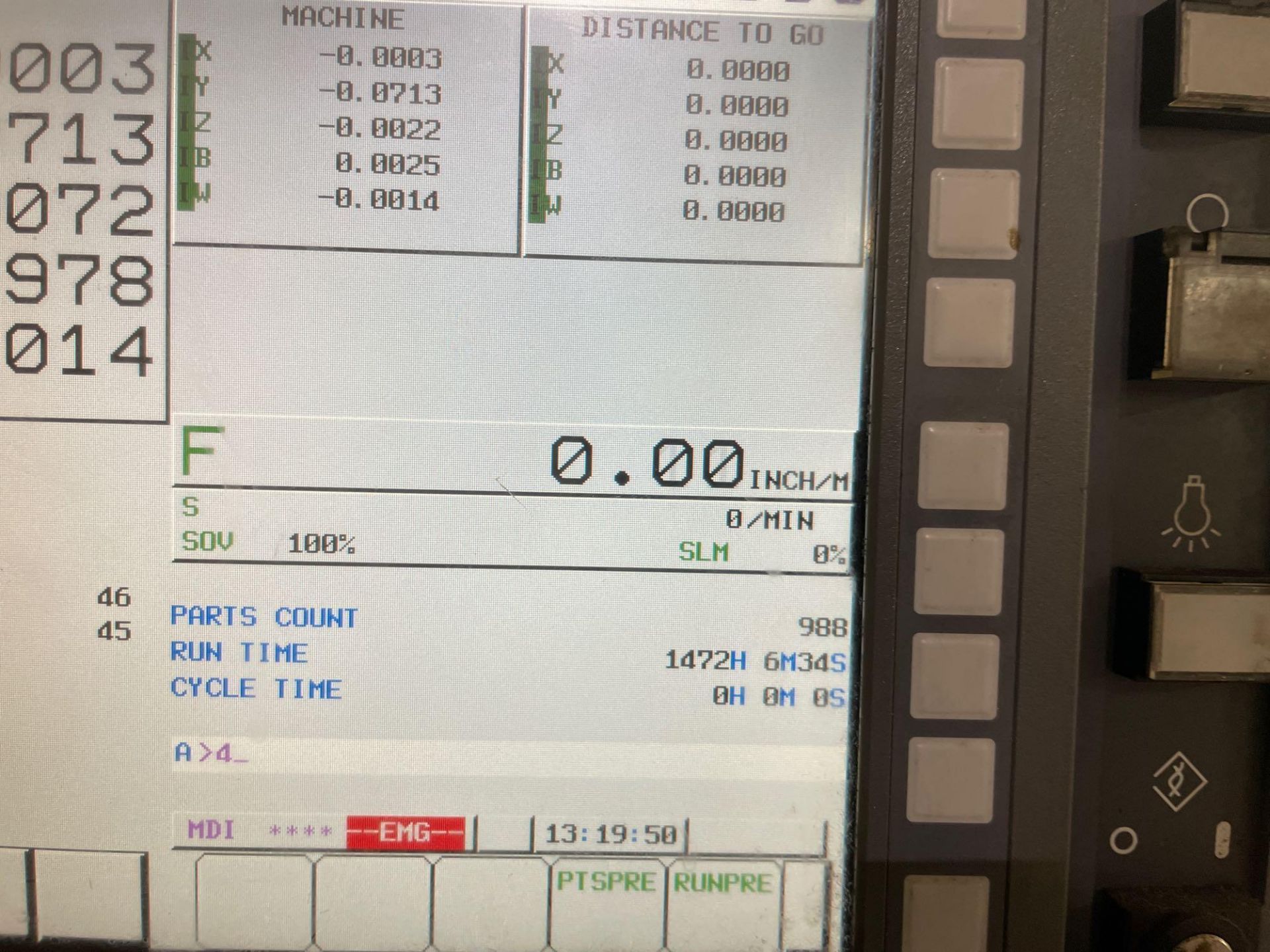 OKK HM1250S 4-Axis, Fanuc 310iS Model A ctrl, 49.2" pllts, 8k RPM, CT50, 80 ATC, CTS, s/n 103 - Image 10 of 18