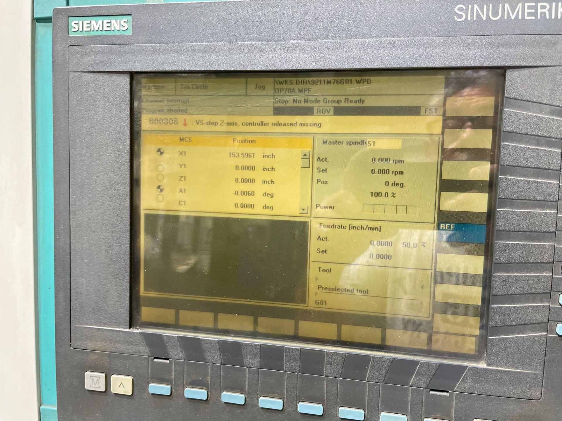 Zimmerman FZ30-5 5-Axis CNC Vertical Milling Machine, Siemens Simnumerik control, 158" x 110" Travel - Image 7 of 12