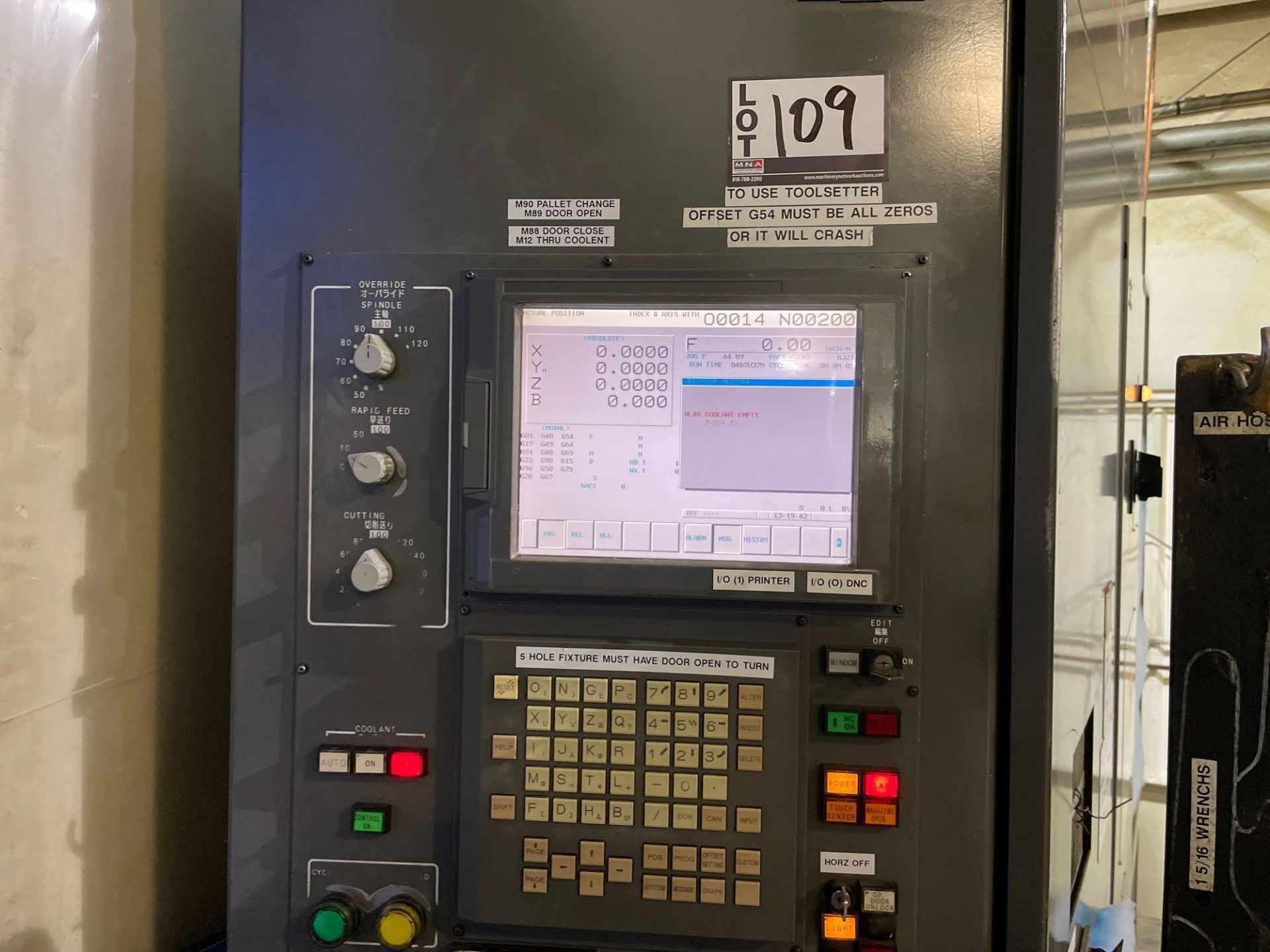 Toyoda FA-1050 4-axis, Fanuc 16i , 41" pllts, 10K RPM, CT50, 120 ATC, CTS, probe, New 1999 - Image 5 of 14