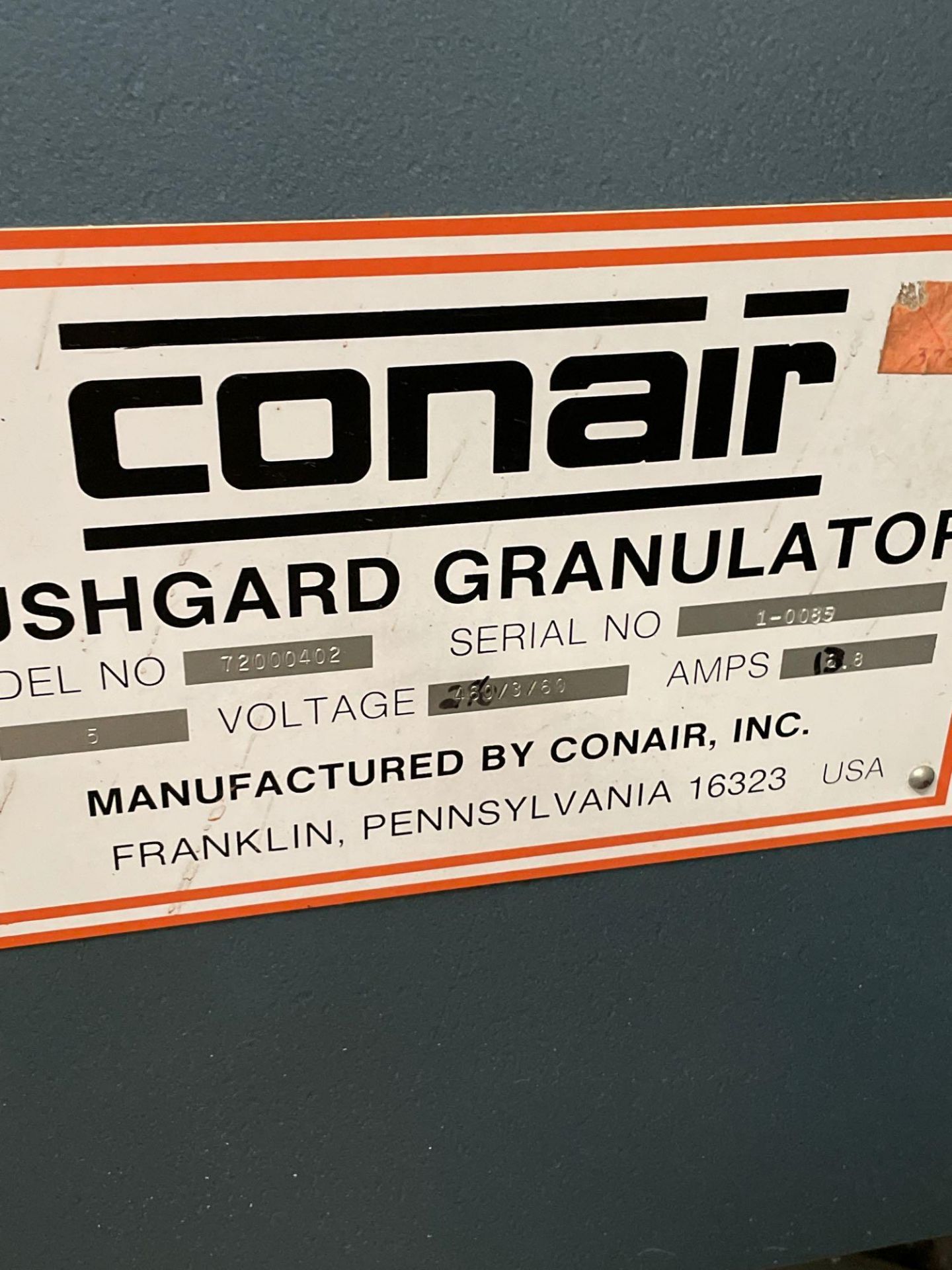 Conair 72000402 Granulator, s/n 1-0085 - Image 6 of 6