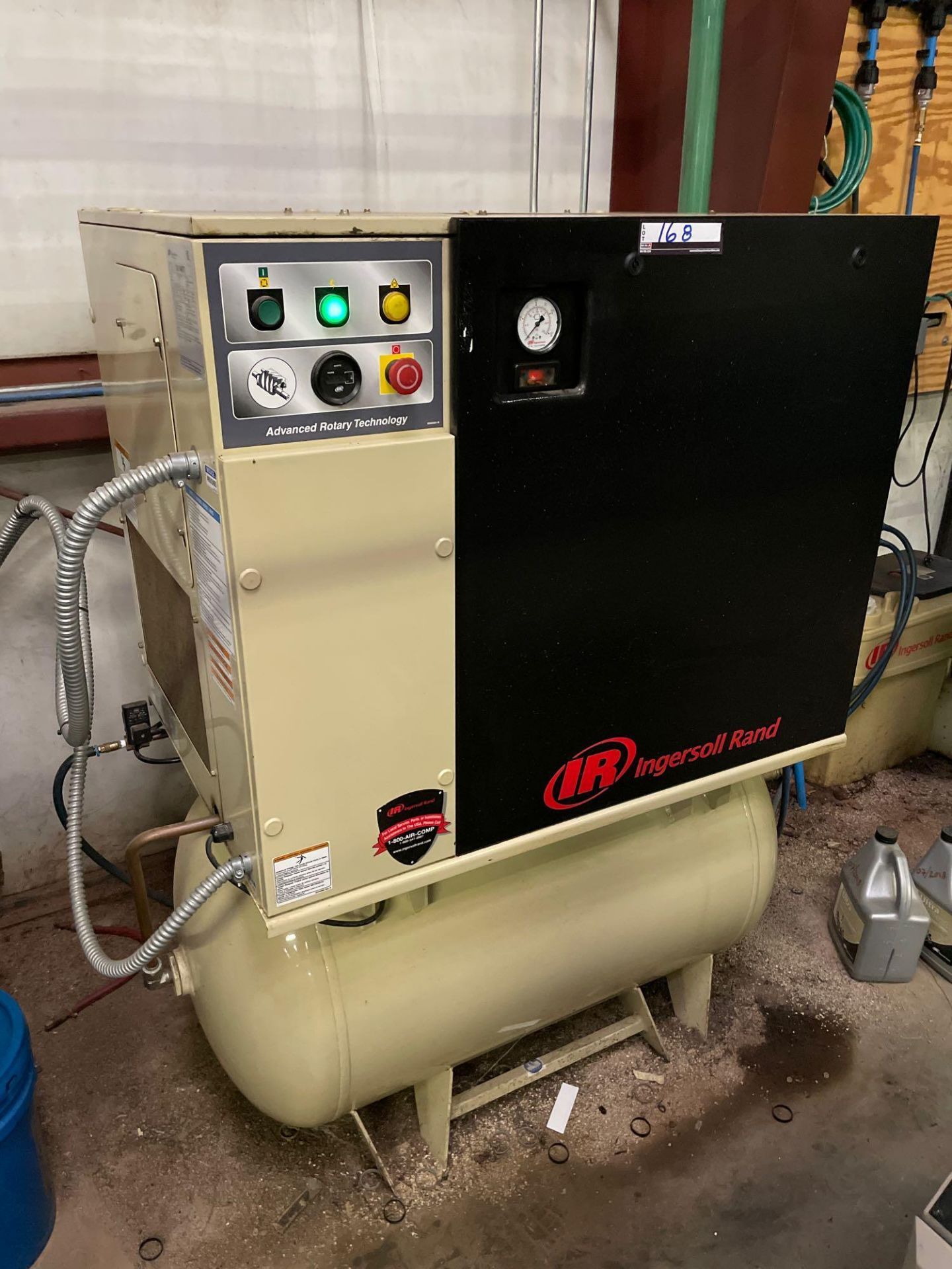 15 HP Ingersoll Rand UP6-15CTAS-125W/D Rotary Screw Air Compressor with dryer, s/n CBV148973