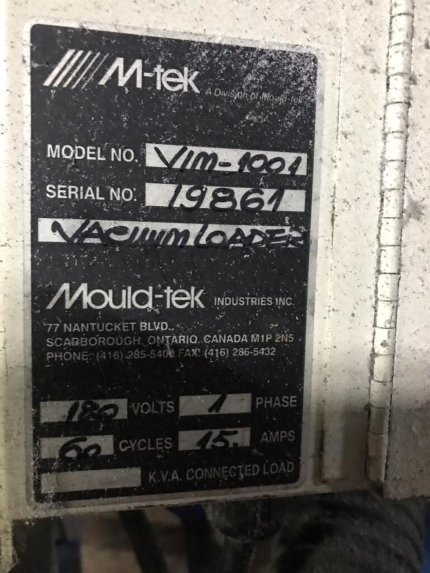 Mould-Tek VIM-1001 Vacuum Loader, s/n 19861 - Image 2 of 2