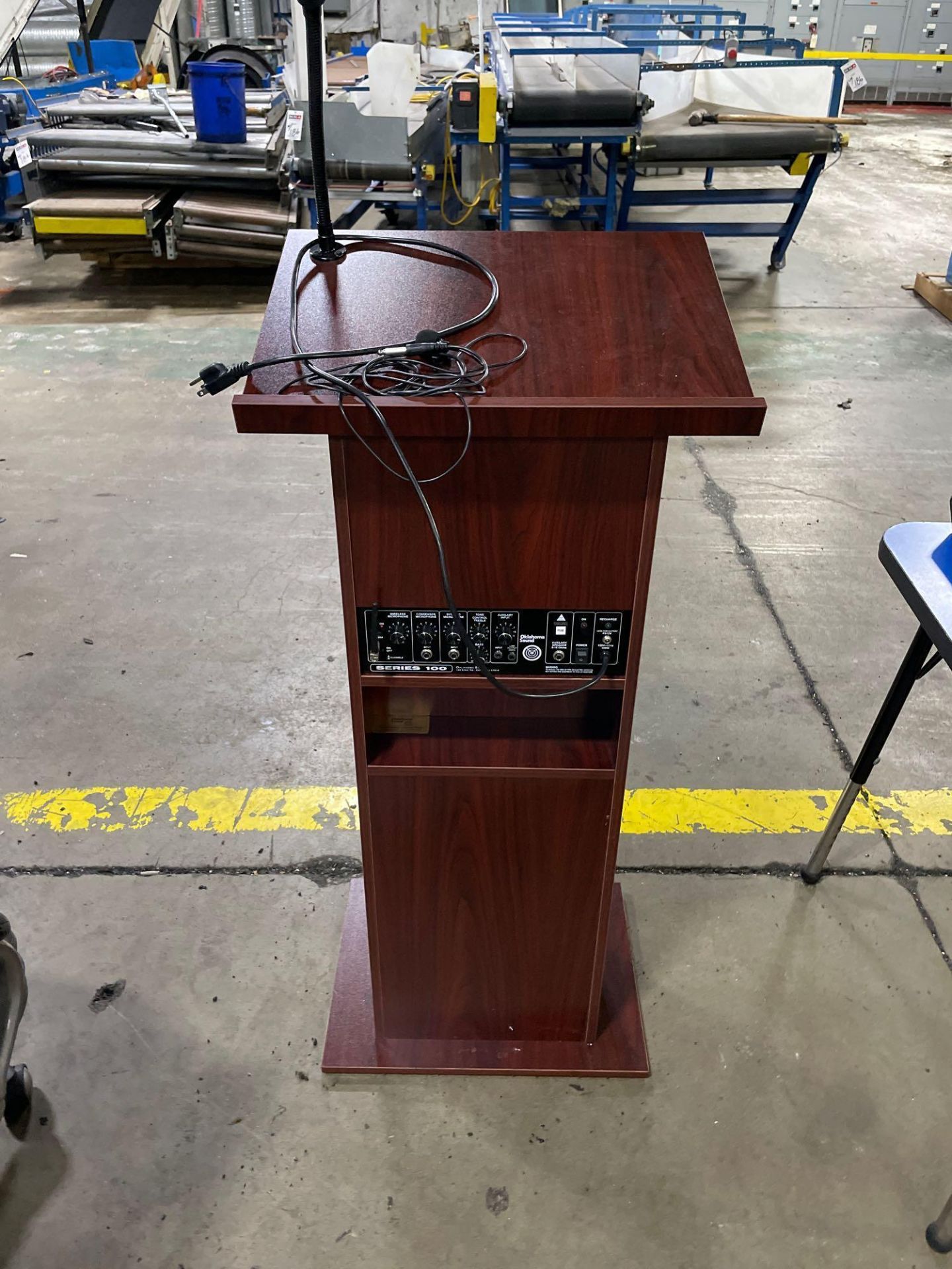 Lectern, w- Mic Holder and Built-In Oklahoma Sound 100 Series System - Image 2 of 3
