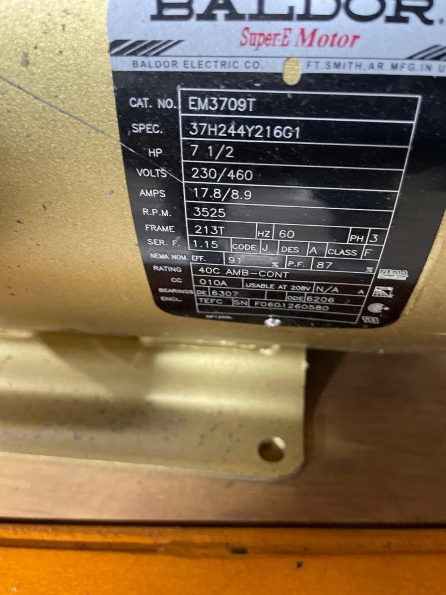 Baldor 7.5 HP Motor (New), M/N- EM3709T - Image 4 of 4