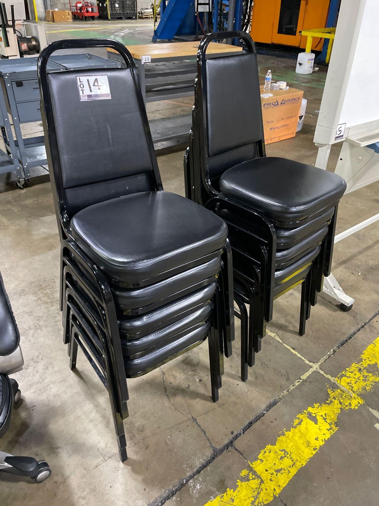 Black Vinyl Stackable Conference/Banquet Chairs, w/ Padded Seat - Image 2 of 3