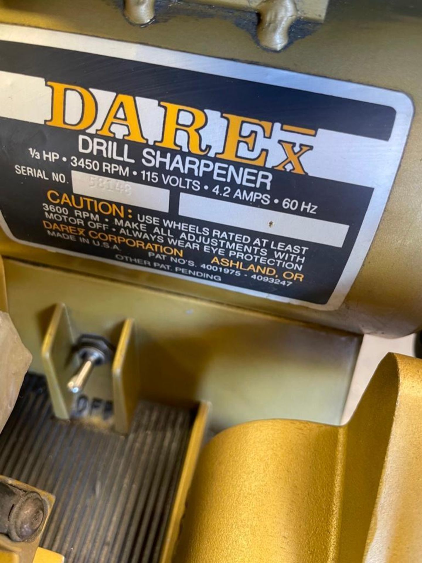 Derex Drill Sharpener, s/n 58148 - Image 6 of 6