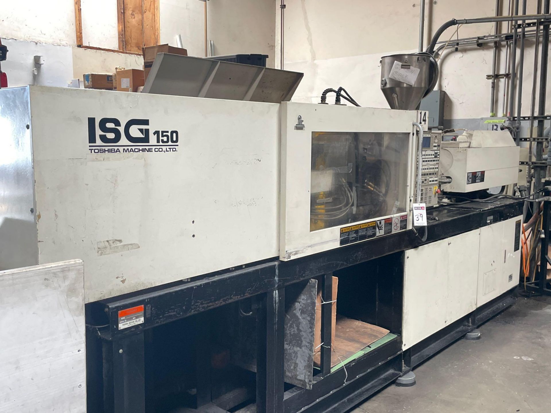 142 Ton Toshiba ISG150 Injection Molder, 10.2oz Shot Size, Injectvisor S10 Control, New 1995