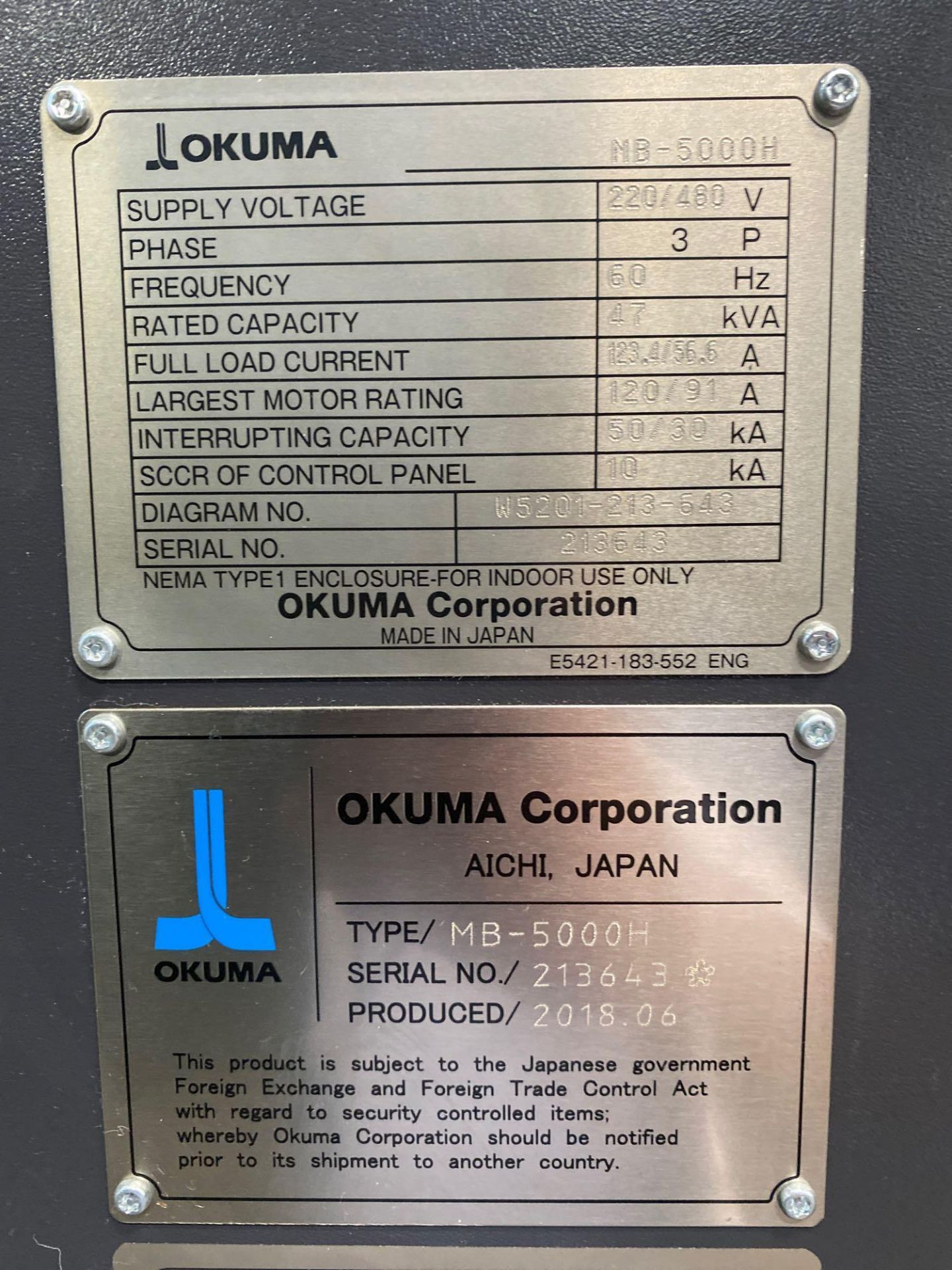 (2) Okuma MB-5000H 4-Axis HMC in F.M.S., OSP-P300MA Ctrl., 30” x 30” x 30” Travels, New 2018 - Image 17 of 32