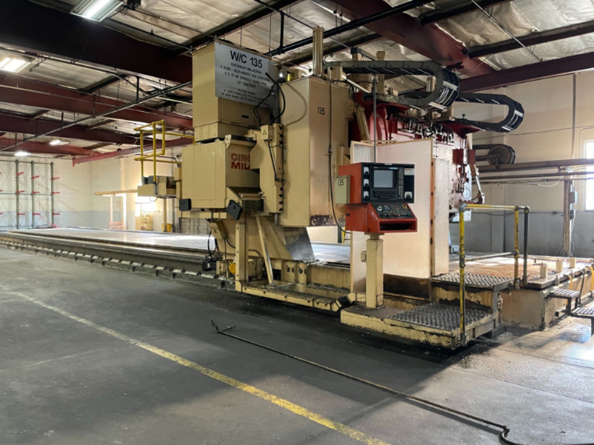 Cincinnati Milacron Rail Type Gantry Profiler, Acra 950 control, 972" x 64" x 28" travels, 25° A & B - Image 4 of 8