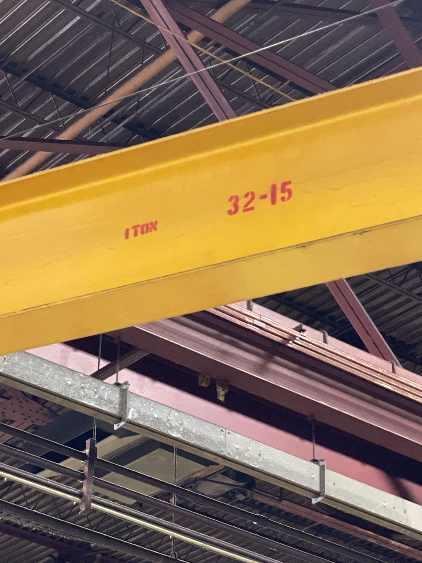 1 Ton Jib Crane, hoist, #32-15 w/12 ft arm - Image 3 of 4