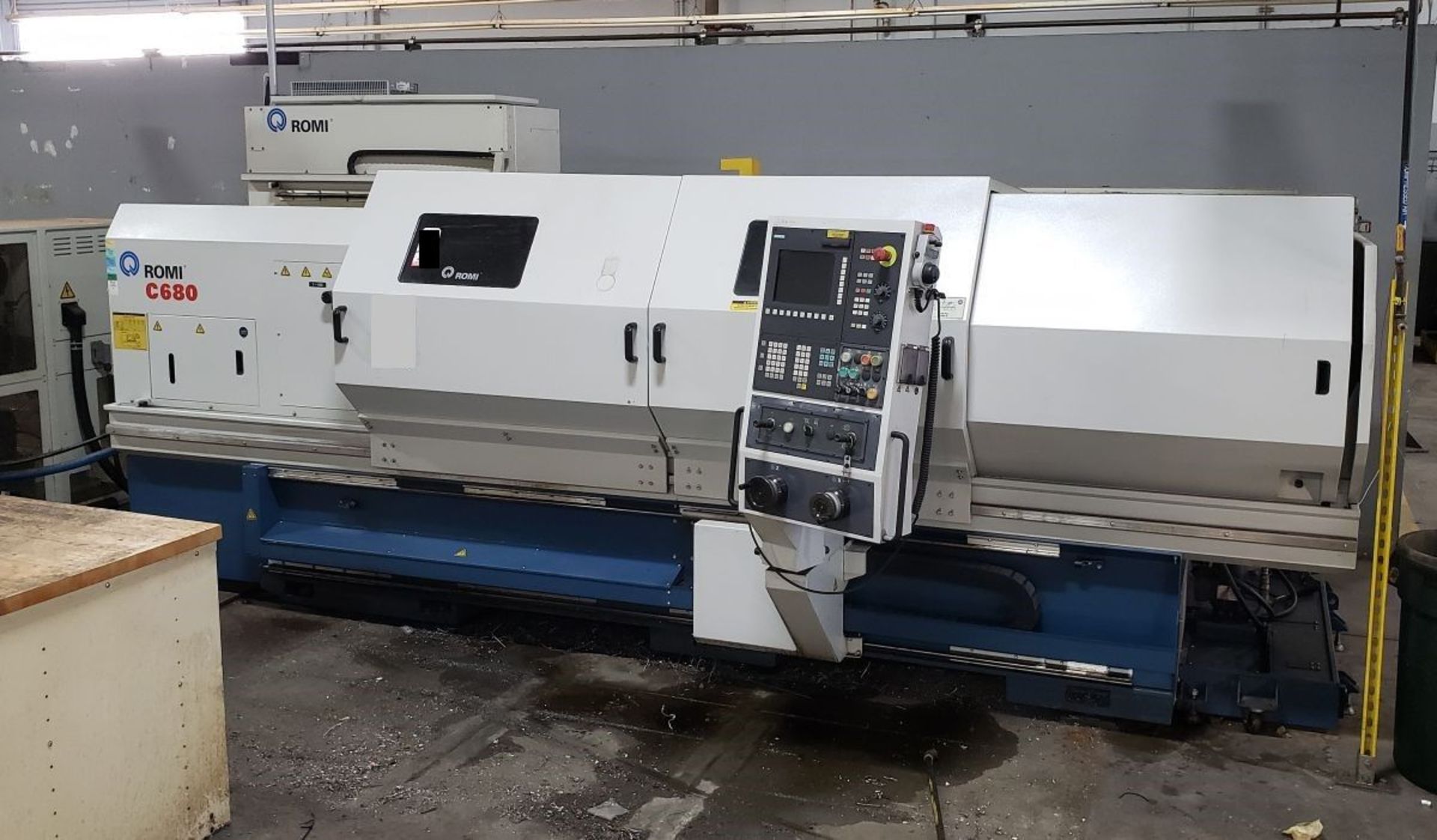 Romi C680 CNC Flat Bed Lathe, Siemens 802D SL PRO Teach-in control, 26.8" Swing x 78.7" centers,