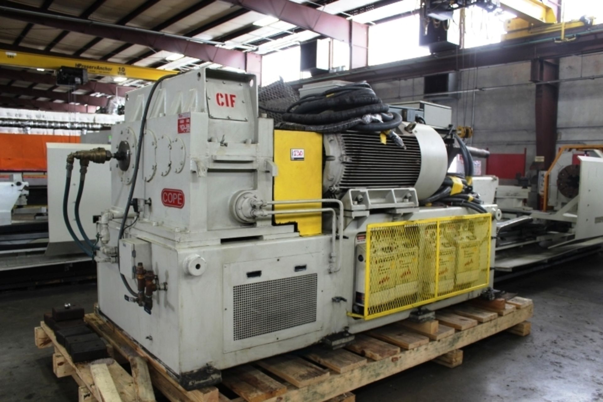 Cope EPT-120/16 Extruder, 4.7” diam., A-B PLC control, 16:1 L/D, 8000 kg, 1:40.2, 200 HP, New 2011