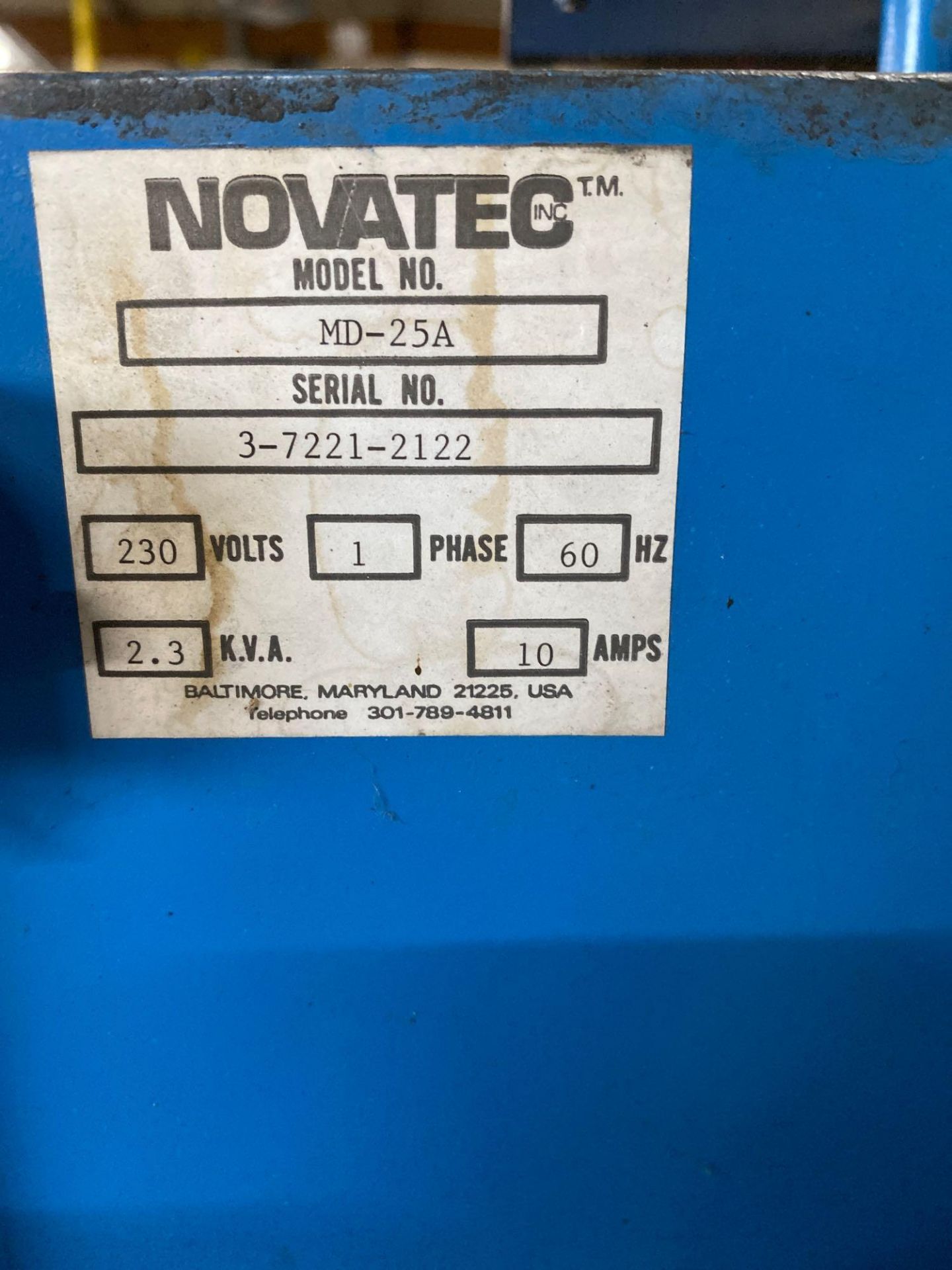Novatec MDM-Hopper, 100# Cap., s/n 10A563-2628, New 1996 with dryer - Image 6 of 6
