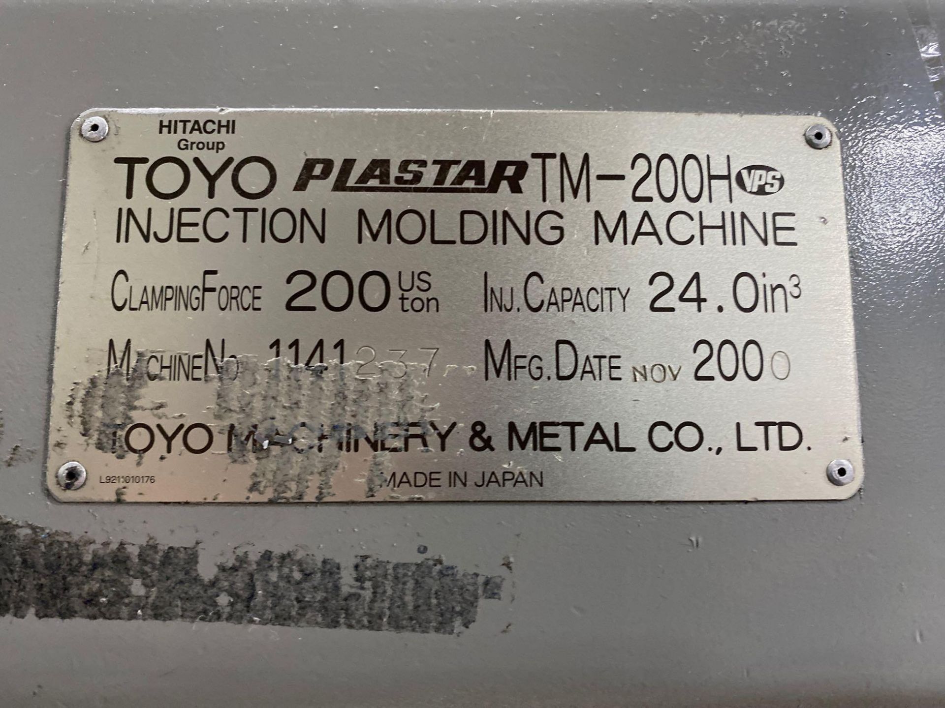 200 TON 13.1 OZ TOYO MODEL TM-200H, s/n 1141237, New 2000 - Image 10 of 11