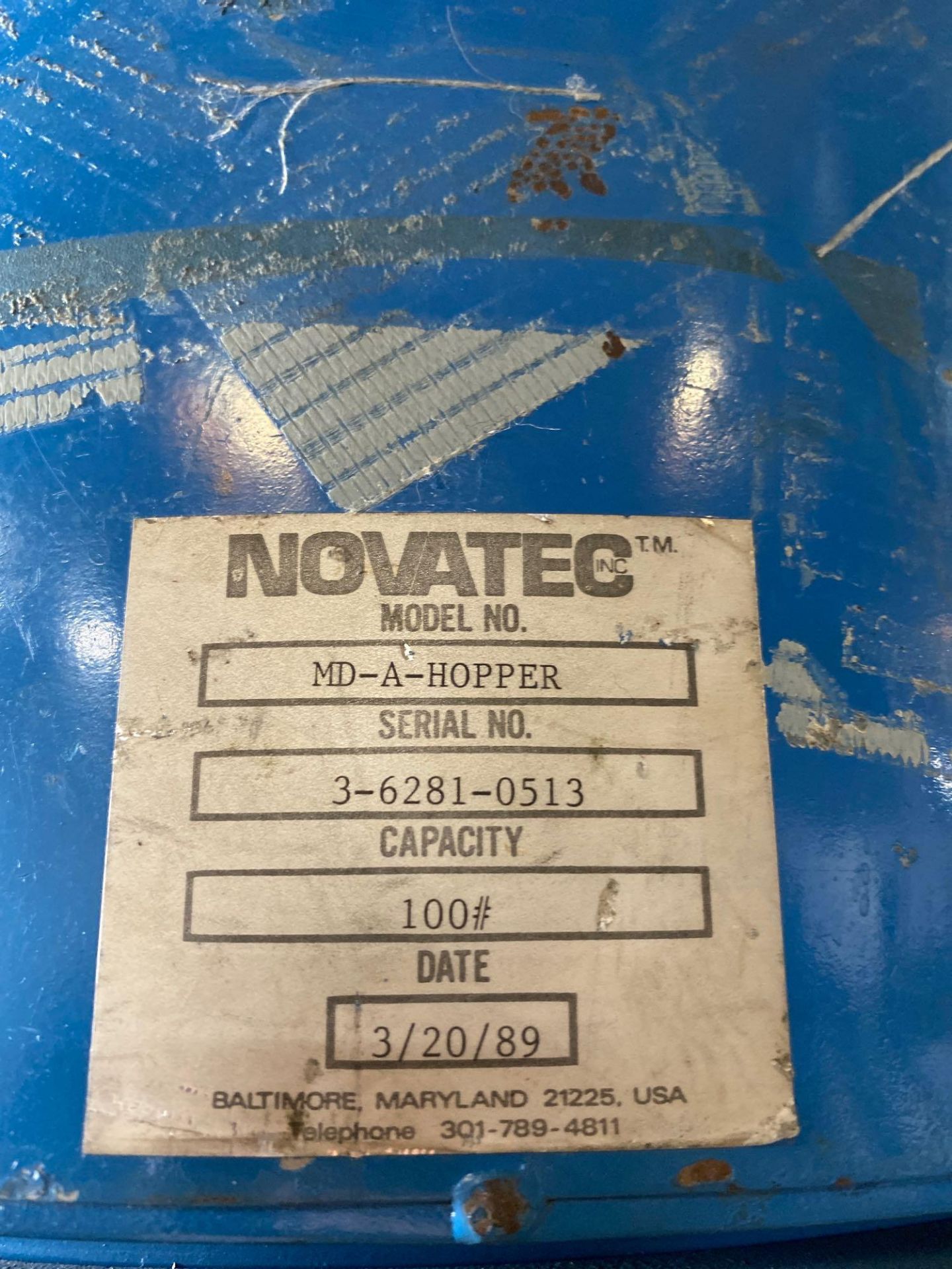 Novatec MD-A-Hopper, 100# Cap, s/n 3-6281-0513, New 1989 - Image 3 of 6