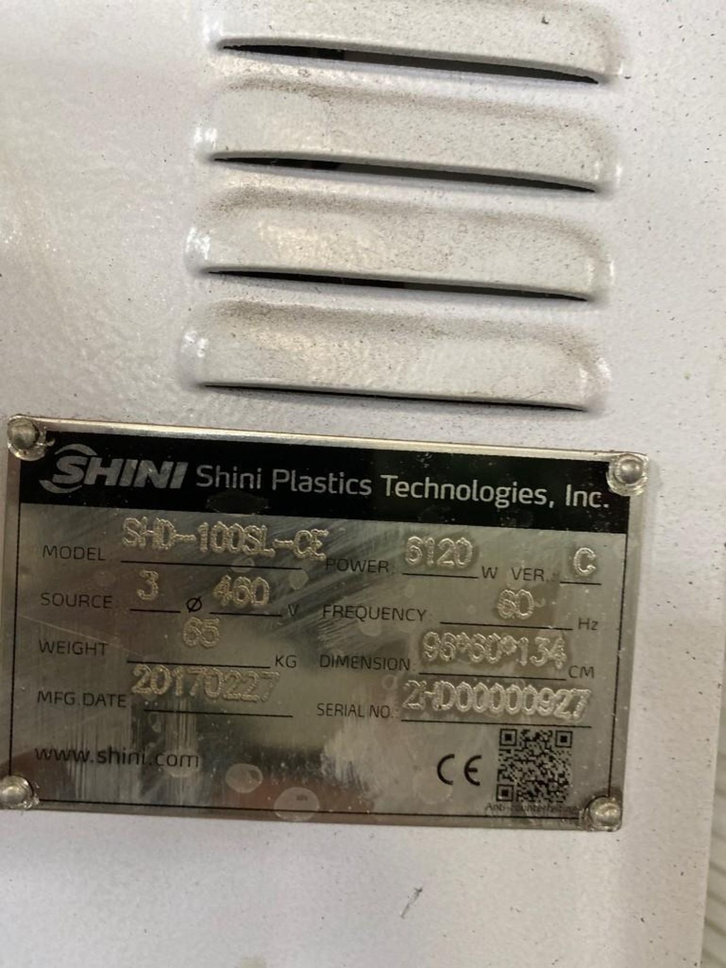 Shini SHD-100SL-CE Hopper Dryer, s/n 2HD00000927, New 2017 - Image 3 of 4