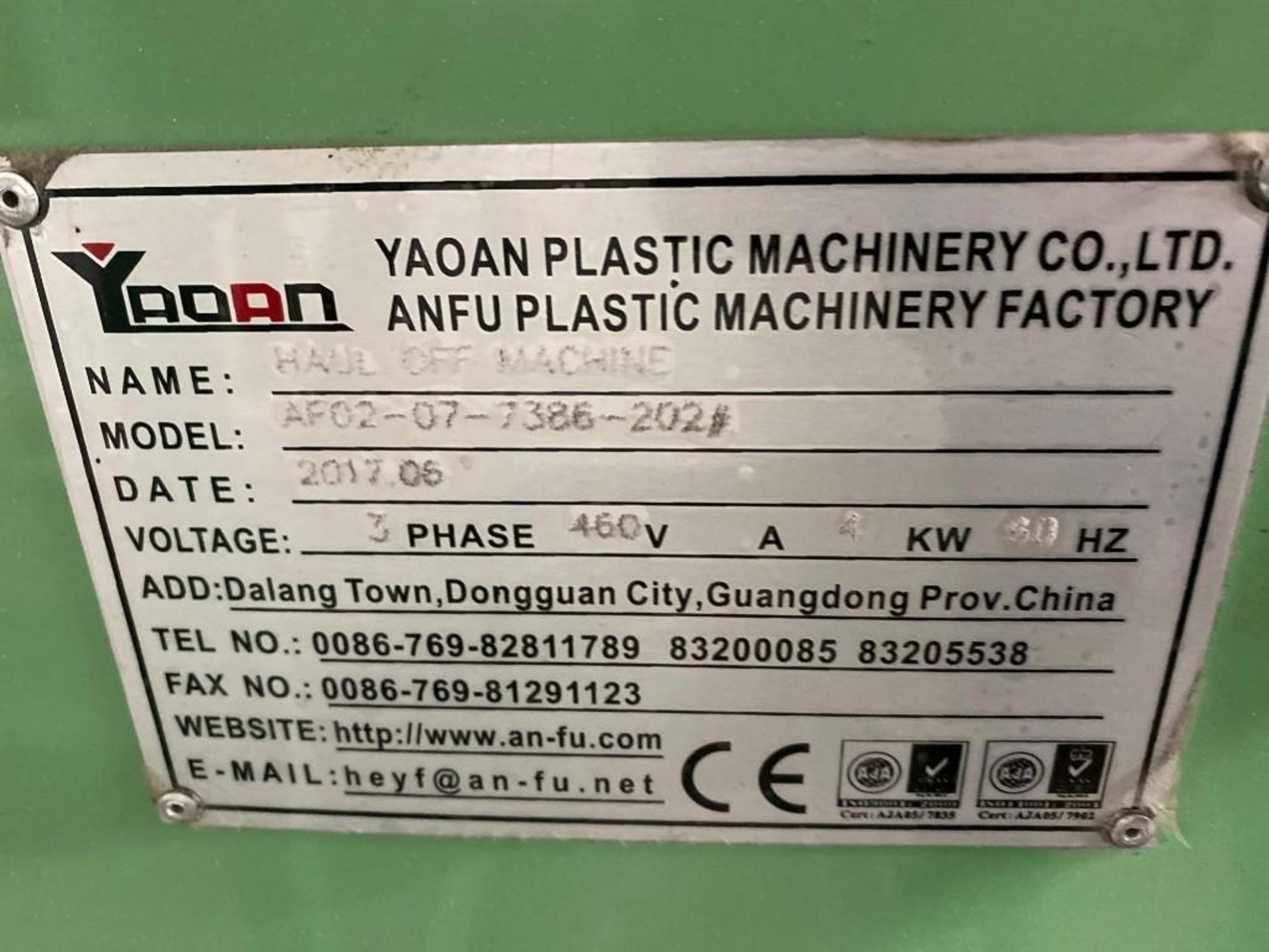 Yaoan Puller Haul Off Machine, AF02-07-7386-202#, New 2017 - Image 4 of 4