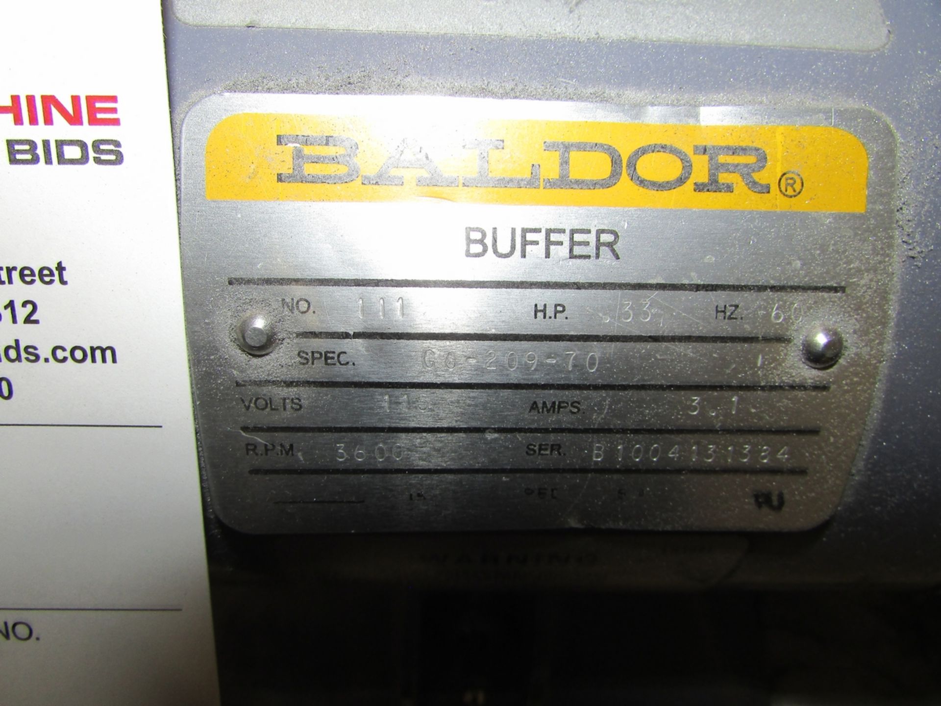 Baldor Cat. No. 111 Double End Benchtop Buffer - Image 13 of 14