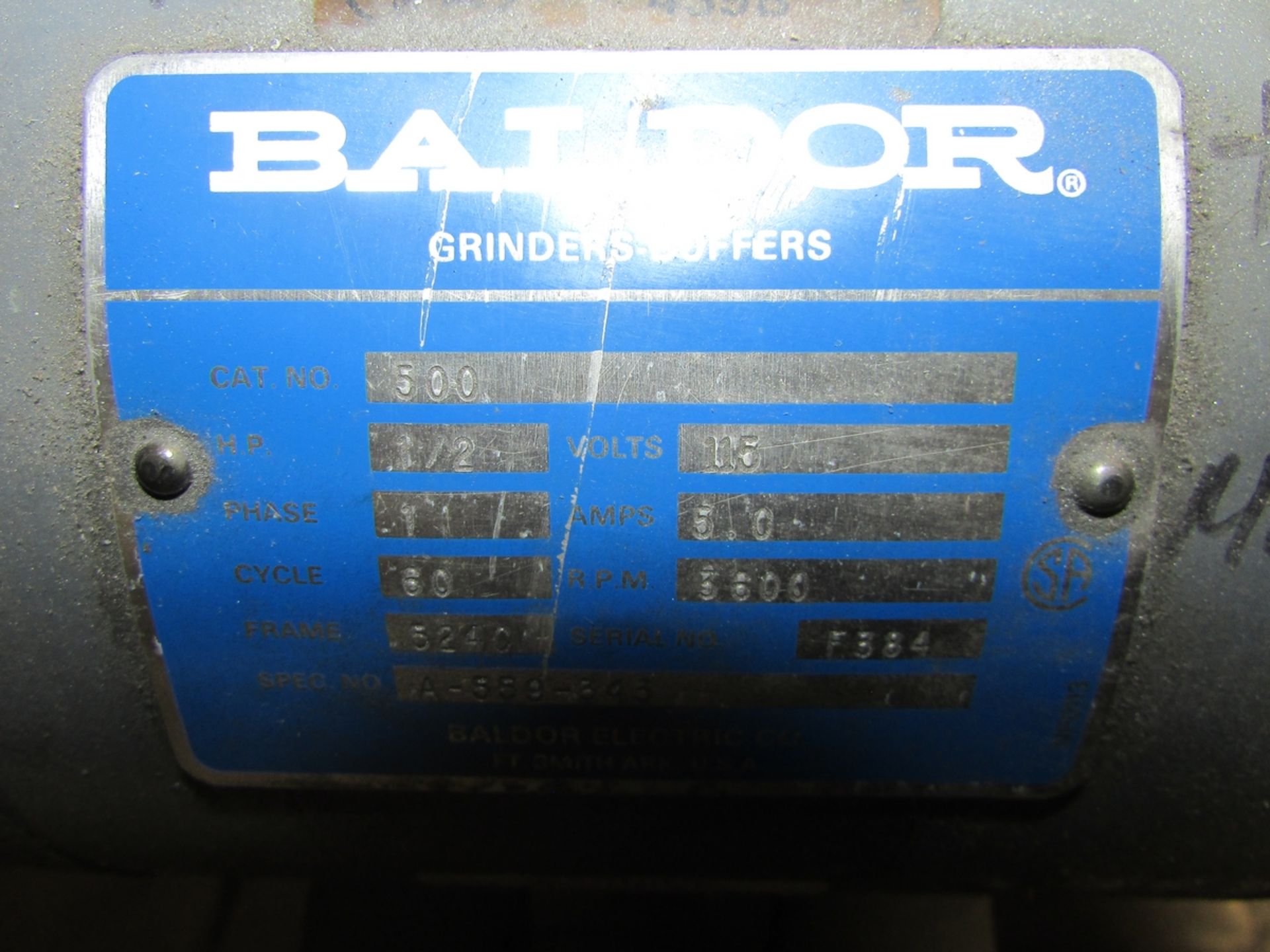 Baldor Cat. No. 500 6" Double End Benchtop Grinder - Image 13 of 14