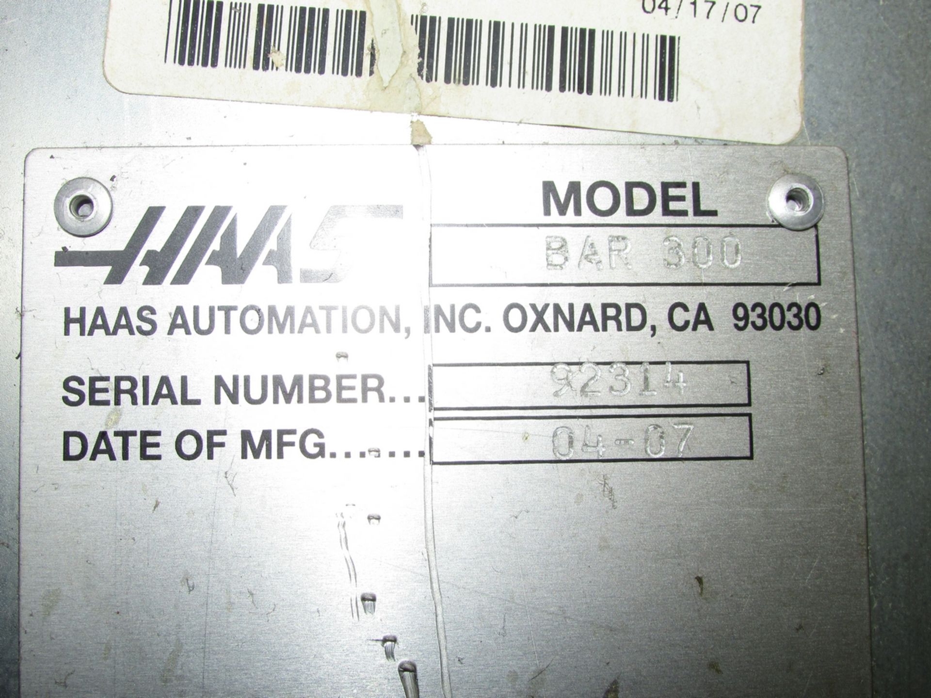 Haas Servo Bar 300 Auto Bar Feeder (2007) - Image 25 of 26